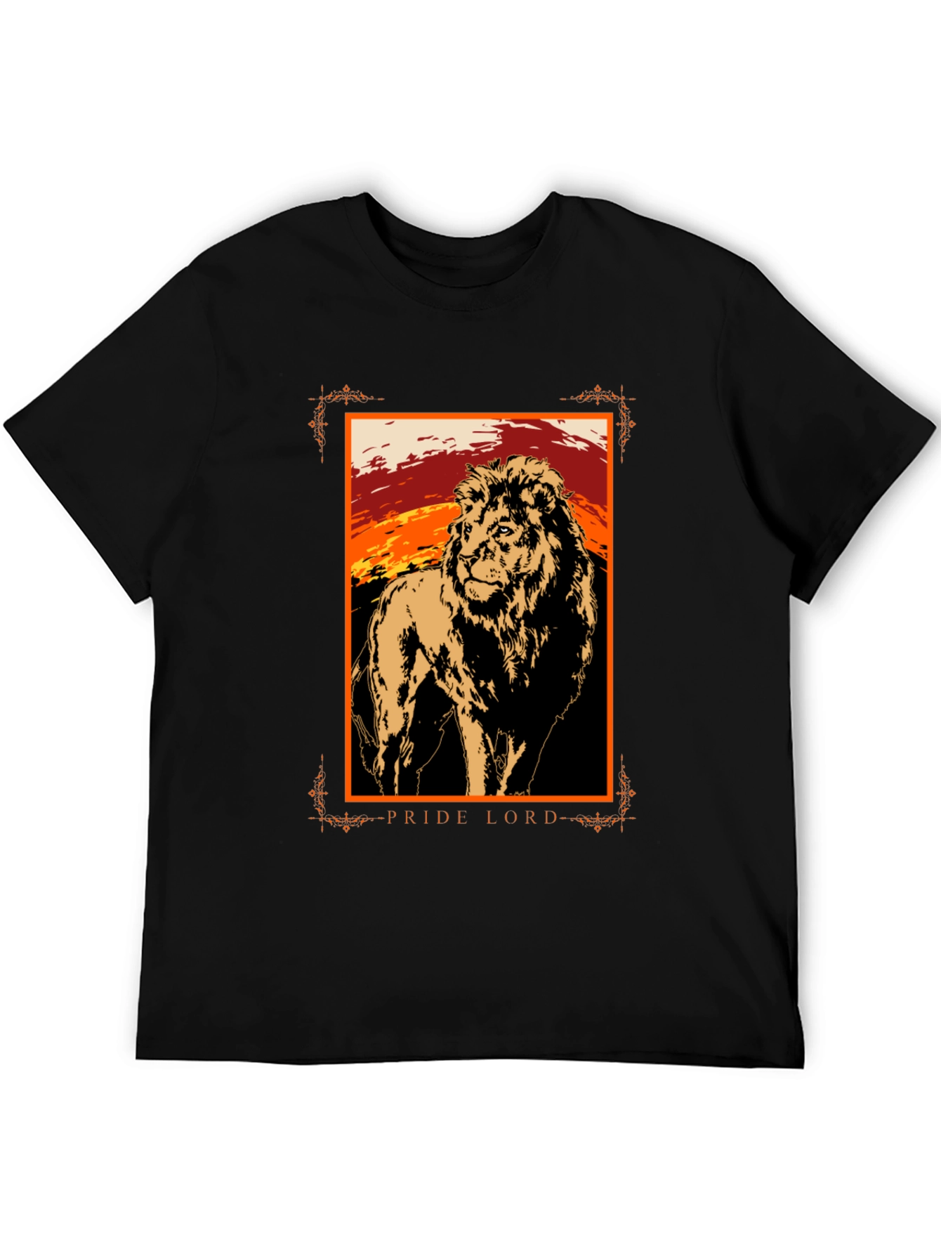 Pride Lord Lion Graphic T-Shirt - Black