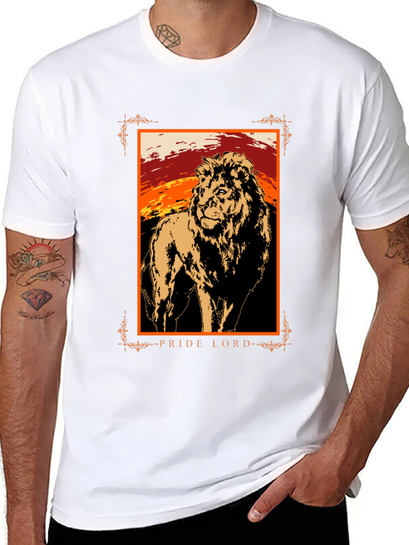 Pride Lord Lion Graphic T-Shirt - Black