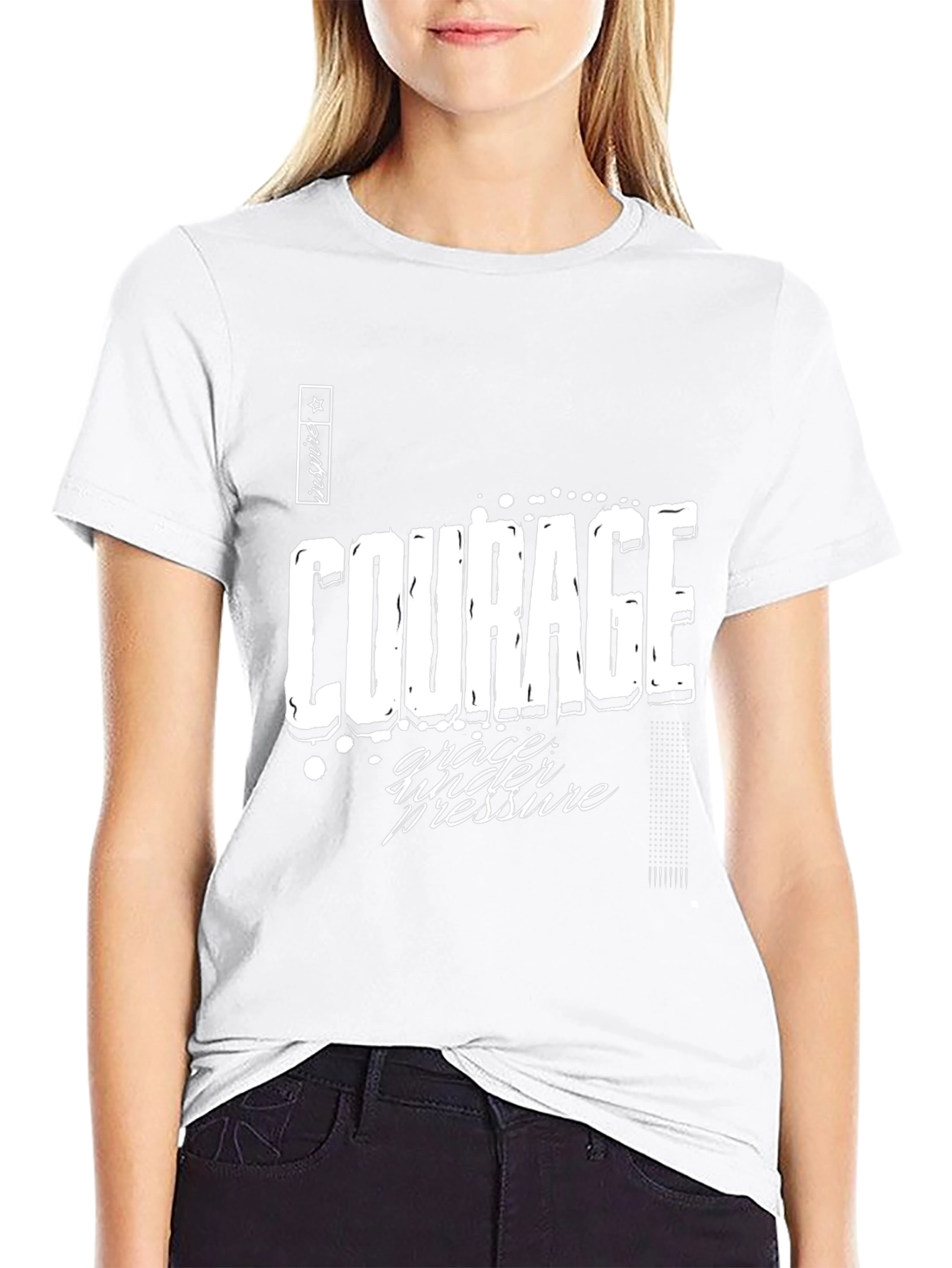 Courage & Grace Graphic Tee - Black Casual T-Shirt