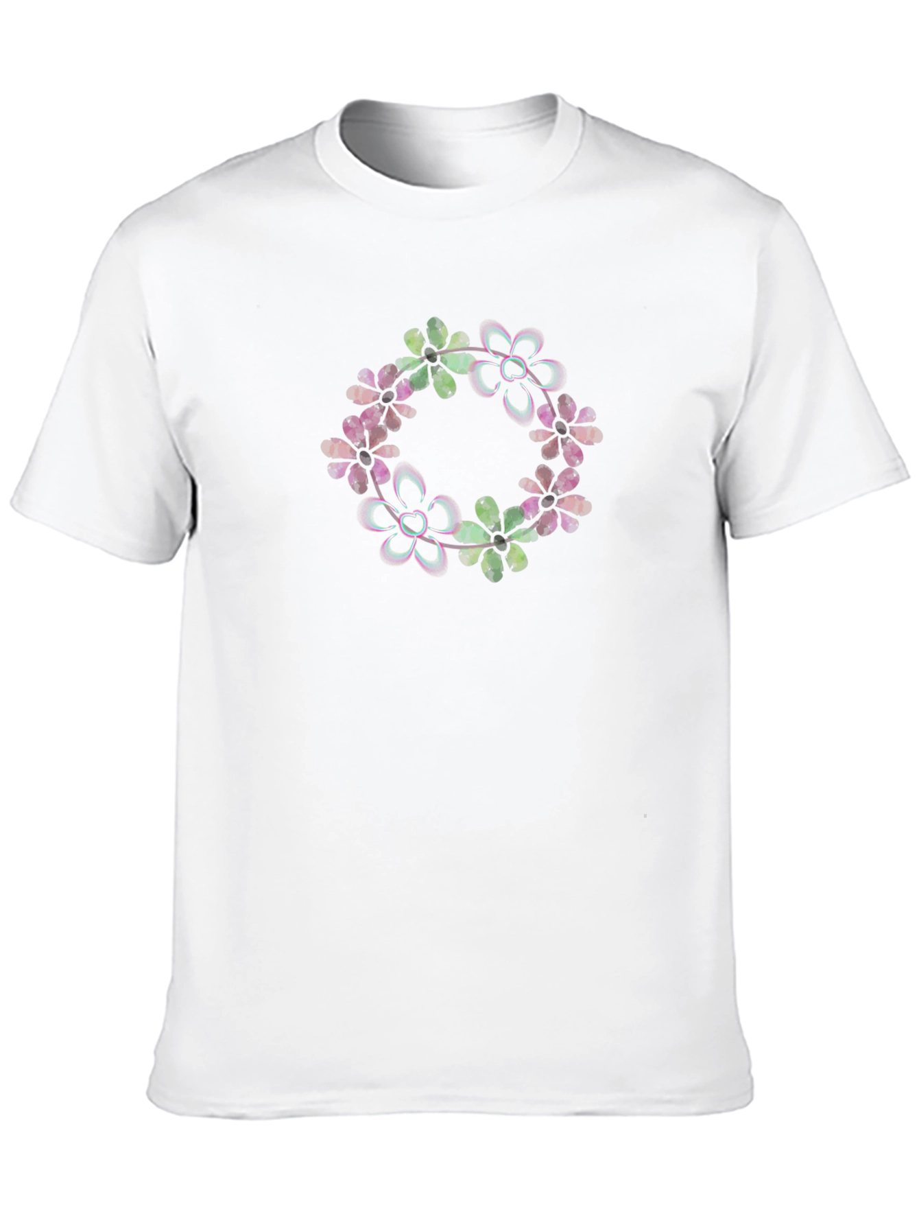 Floral Wreath Graphic Tee - Stylish Comfort