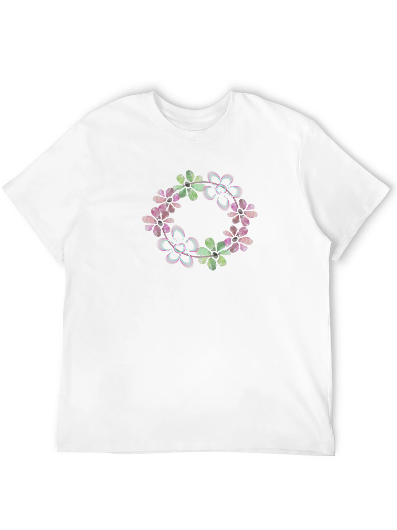 Floral Wreath Graphic Tee - Stylish Comfort