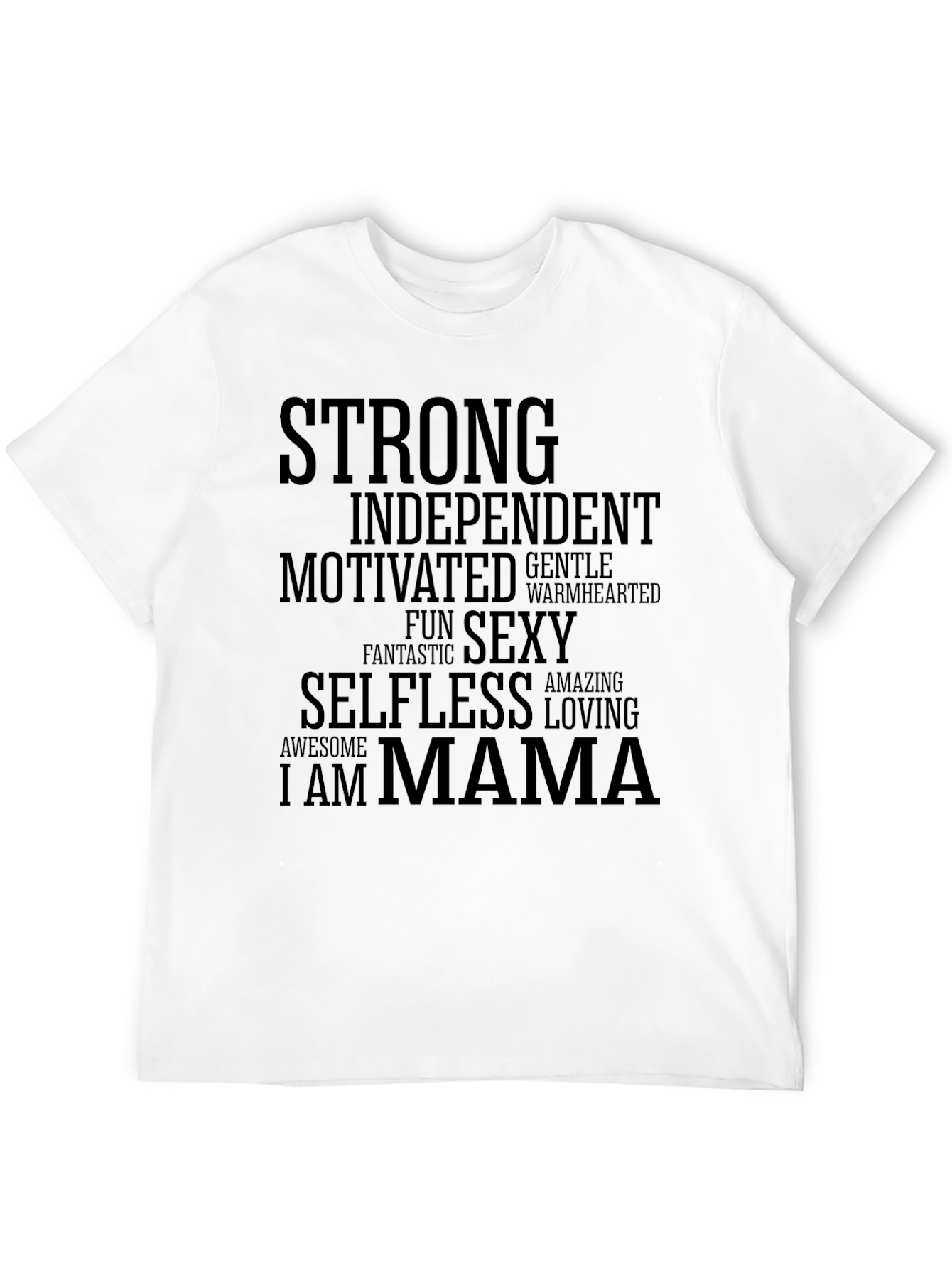 Strong Mama Graphic Tee - Black Cotton T-Shirt