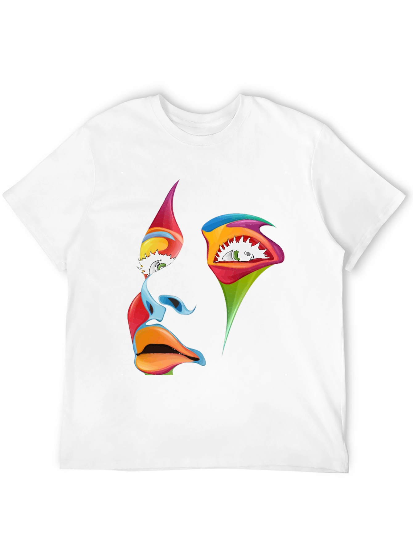 Abstract Face Graphic Black T-Shirt