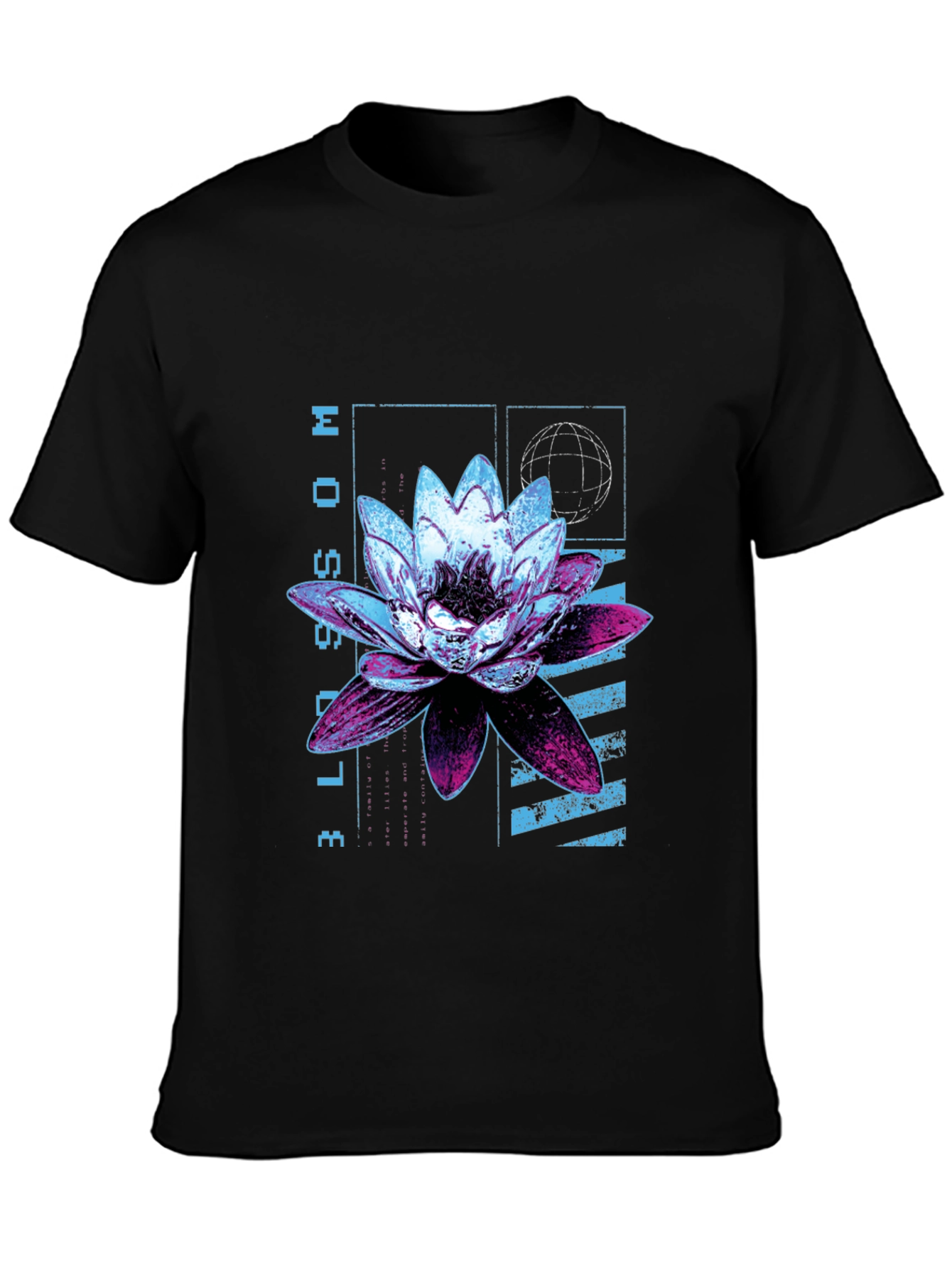 Blossom Graphic Print Black T-Shirt
