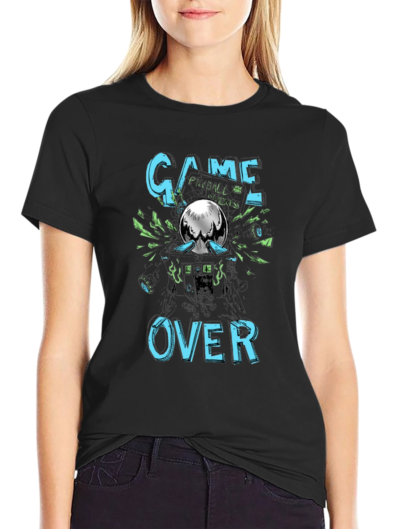 Game Over Pinball Madness Graphic Tee