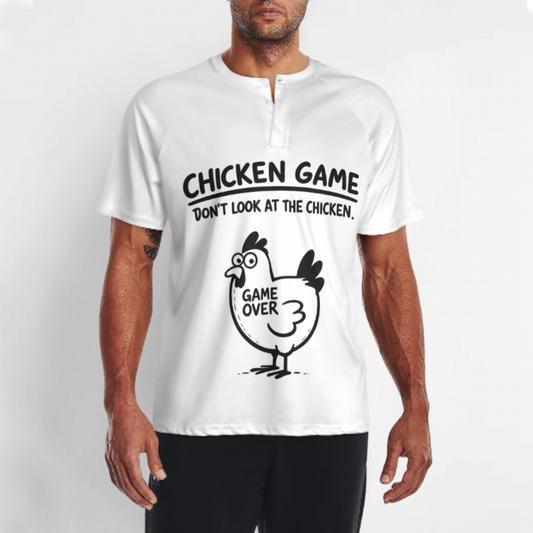 Funny Chicken Game Graphic T-Shirt, Silly Humor Tee, Retro Cartoon Chicken Shirt, Casual Meme Style Apparel For Everyday Laughs(z745)