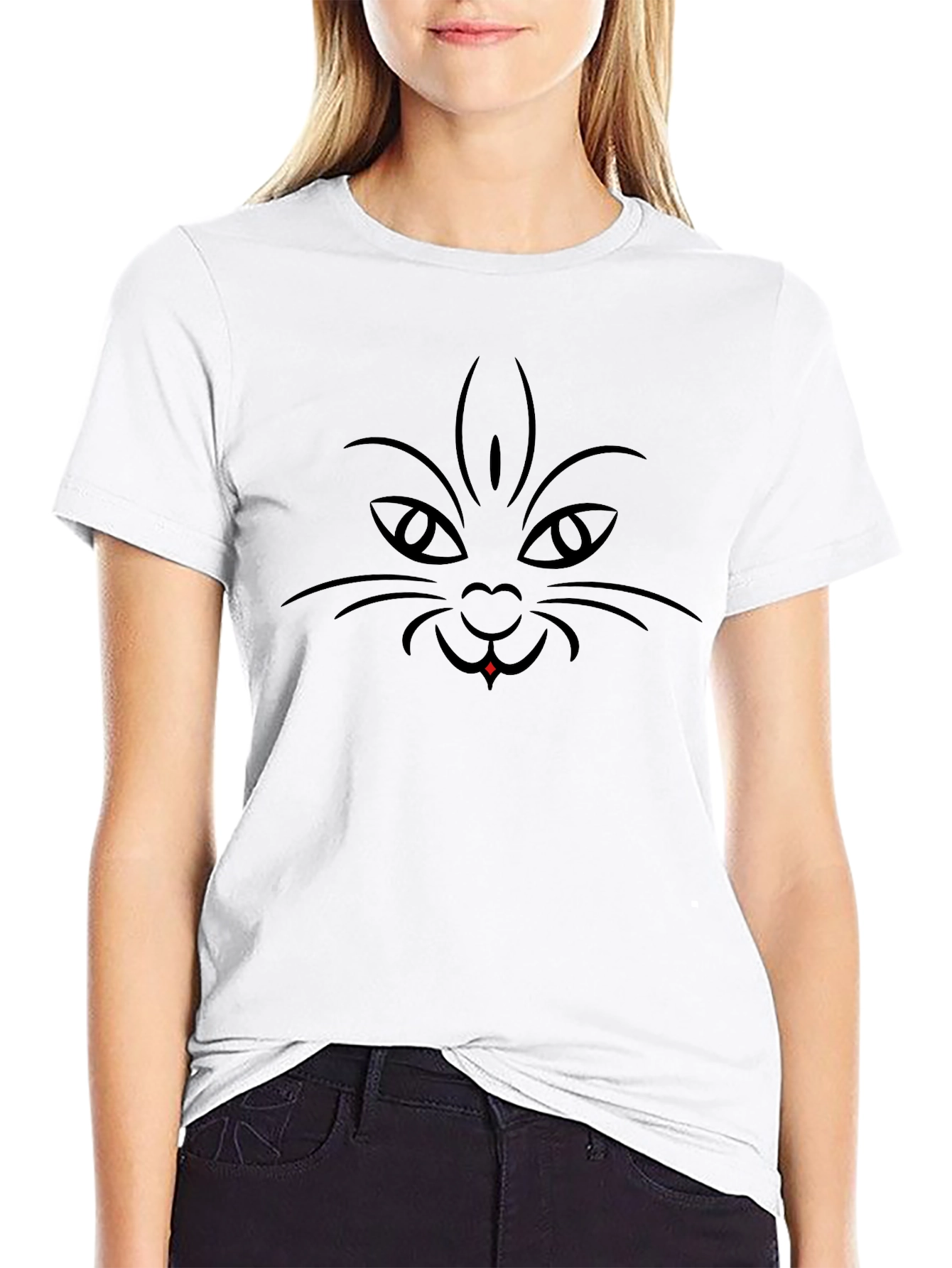 Mystic Cat Graphic Tee - Black Stylish Comfortable