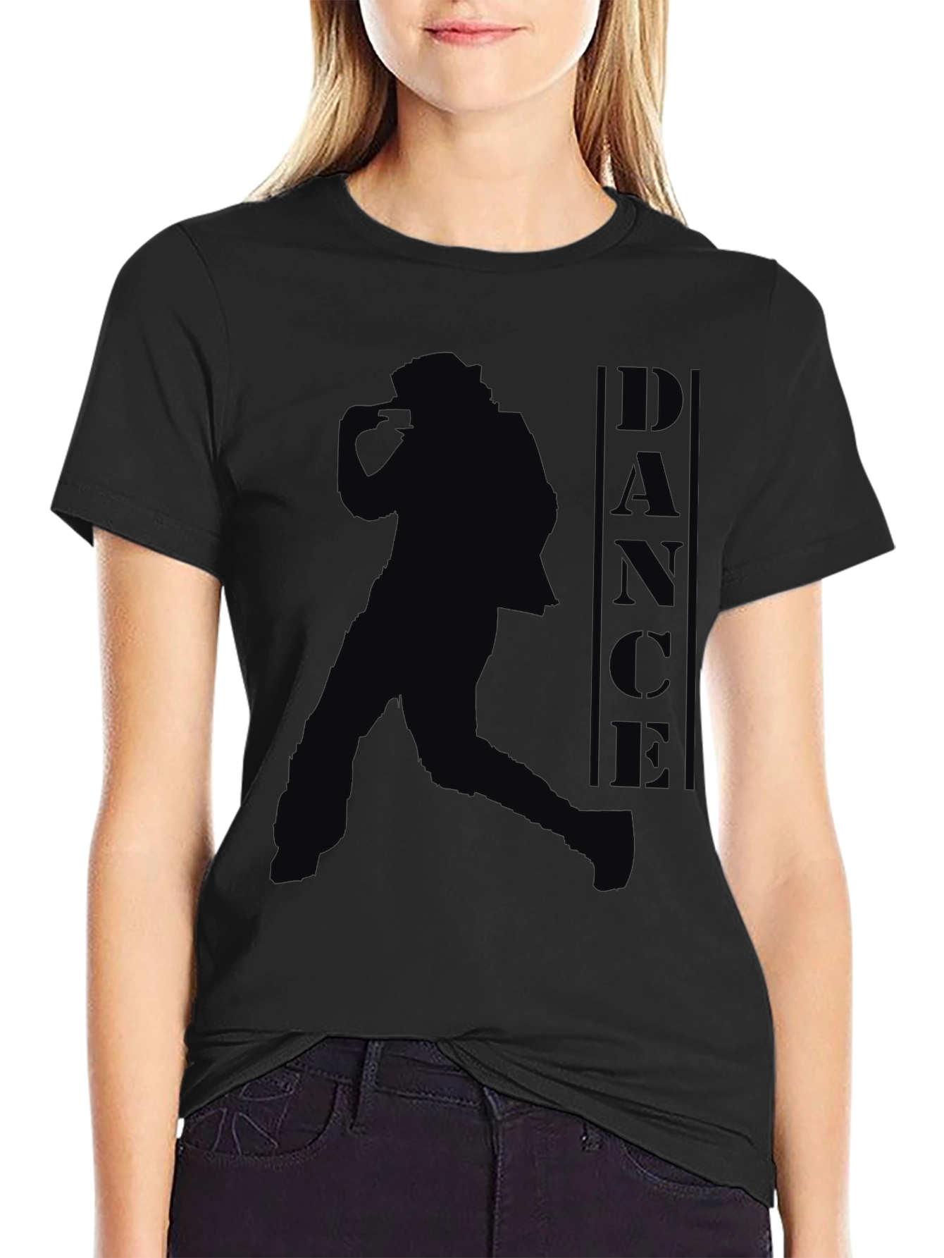 Black Dance Silhouette Graphic T-Shirt