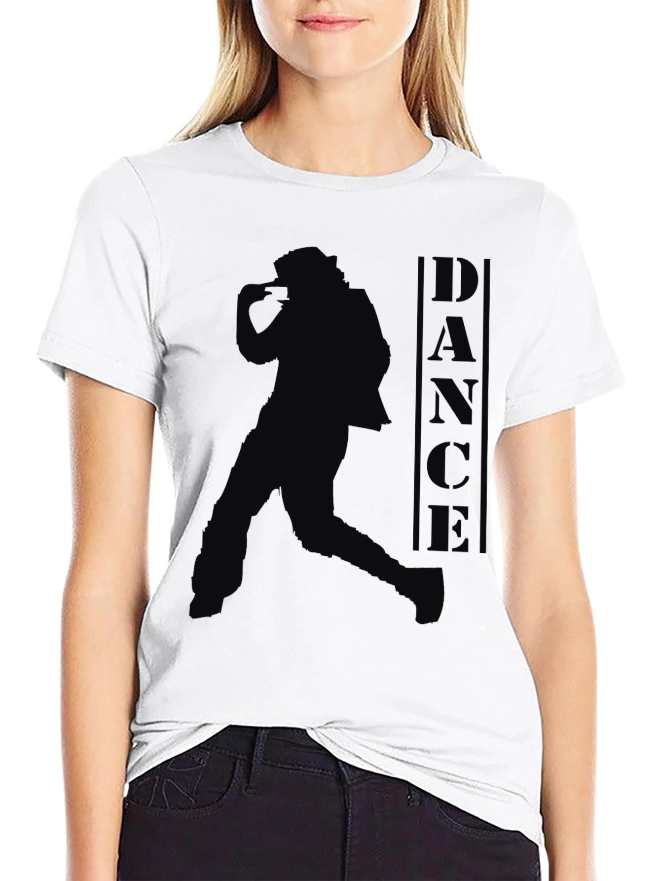 Black Dance Silhouette Graphic T-Shirt