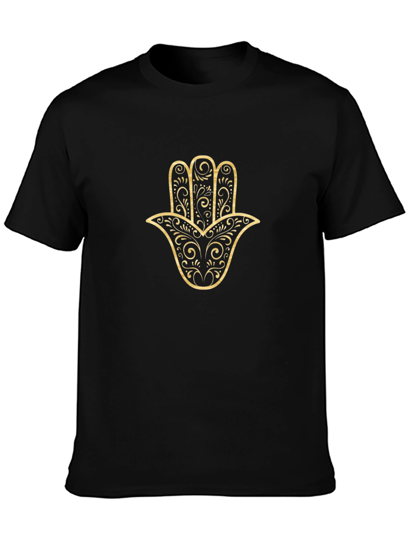 Hamsa Hand Graphic Tee - Stylish Black T-Shirt