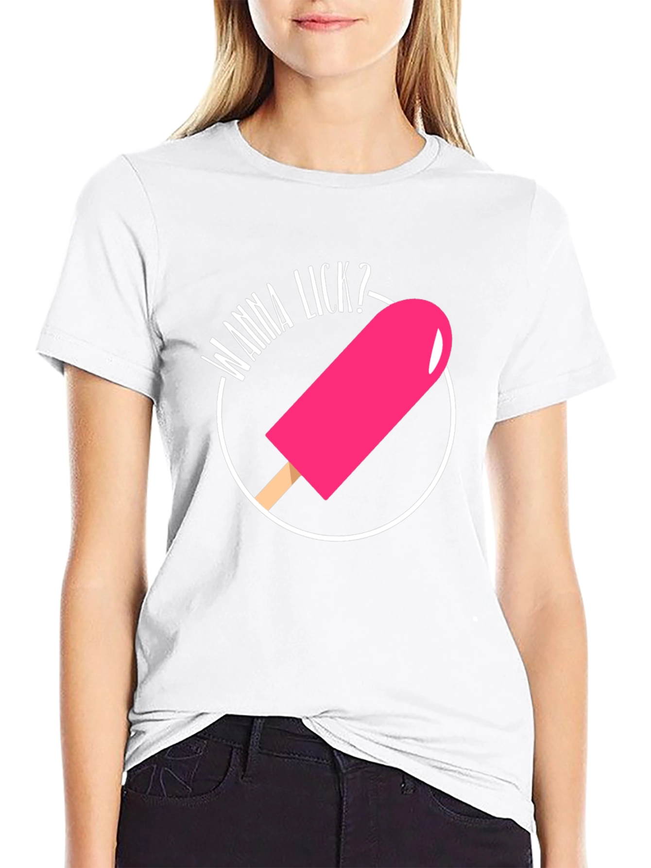 Wanna Lick? Novelty Graphic T-Shirt