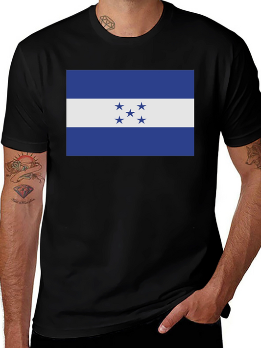 Honduras Flag T-Shirt - Black Cotton Tee