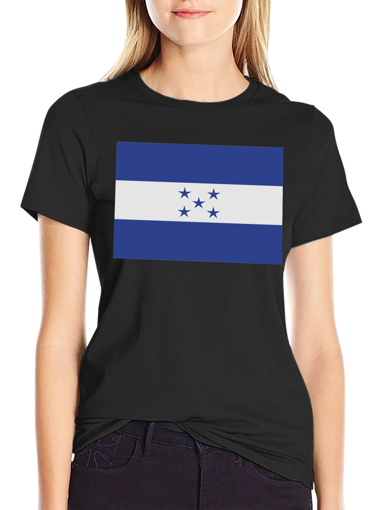 Honduras Flag T-Shirt - Black Cotton Tee