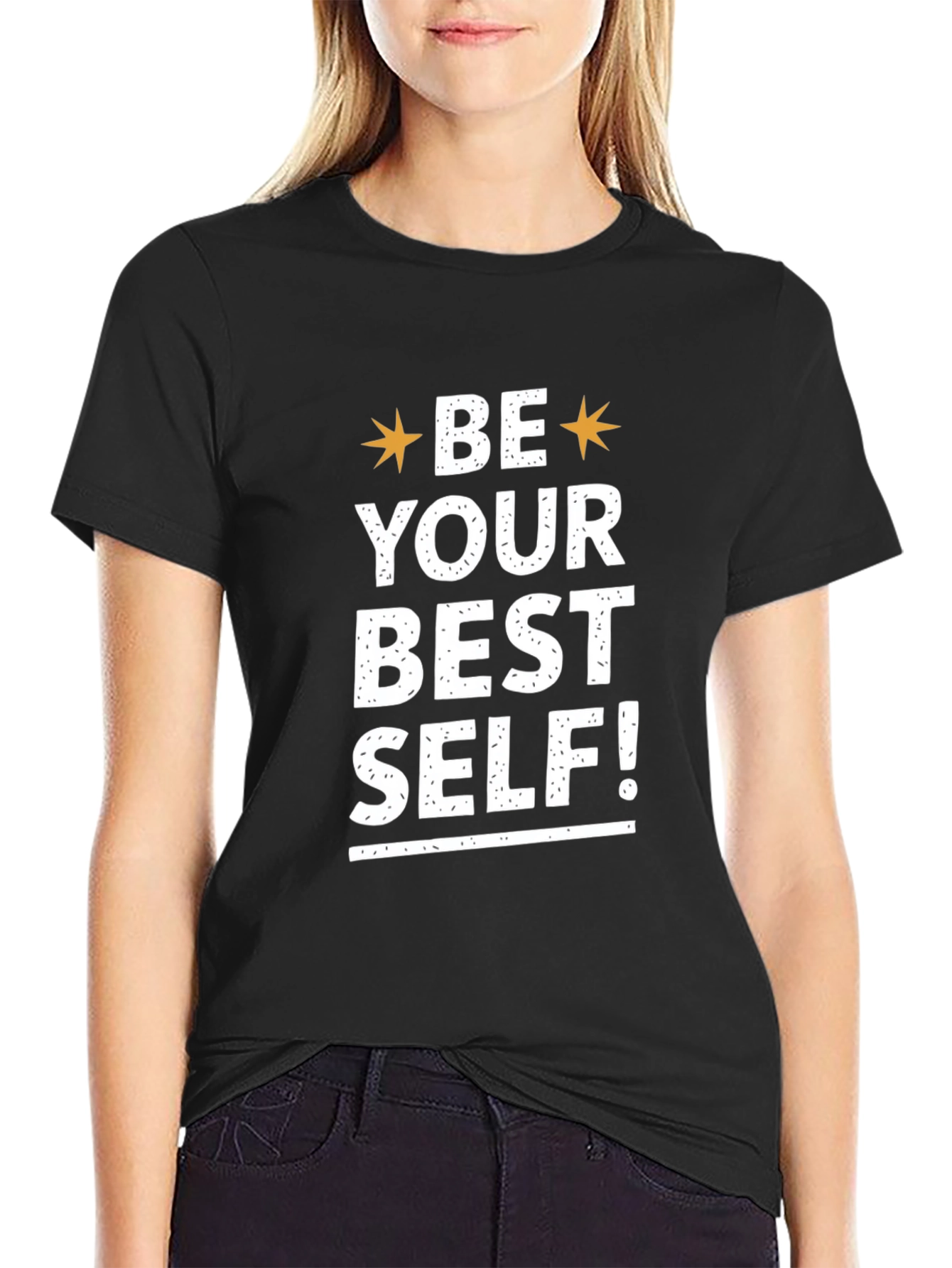 Motivational Be Your Best Self! Black T-Shirt