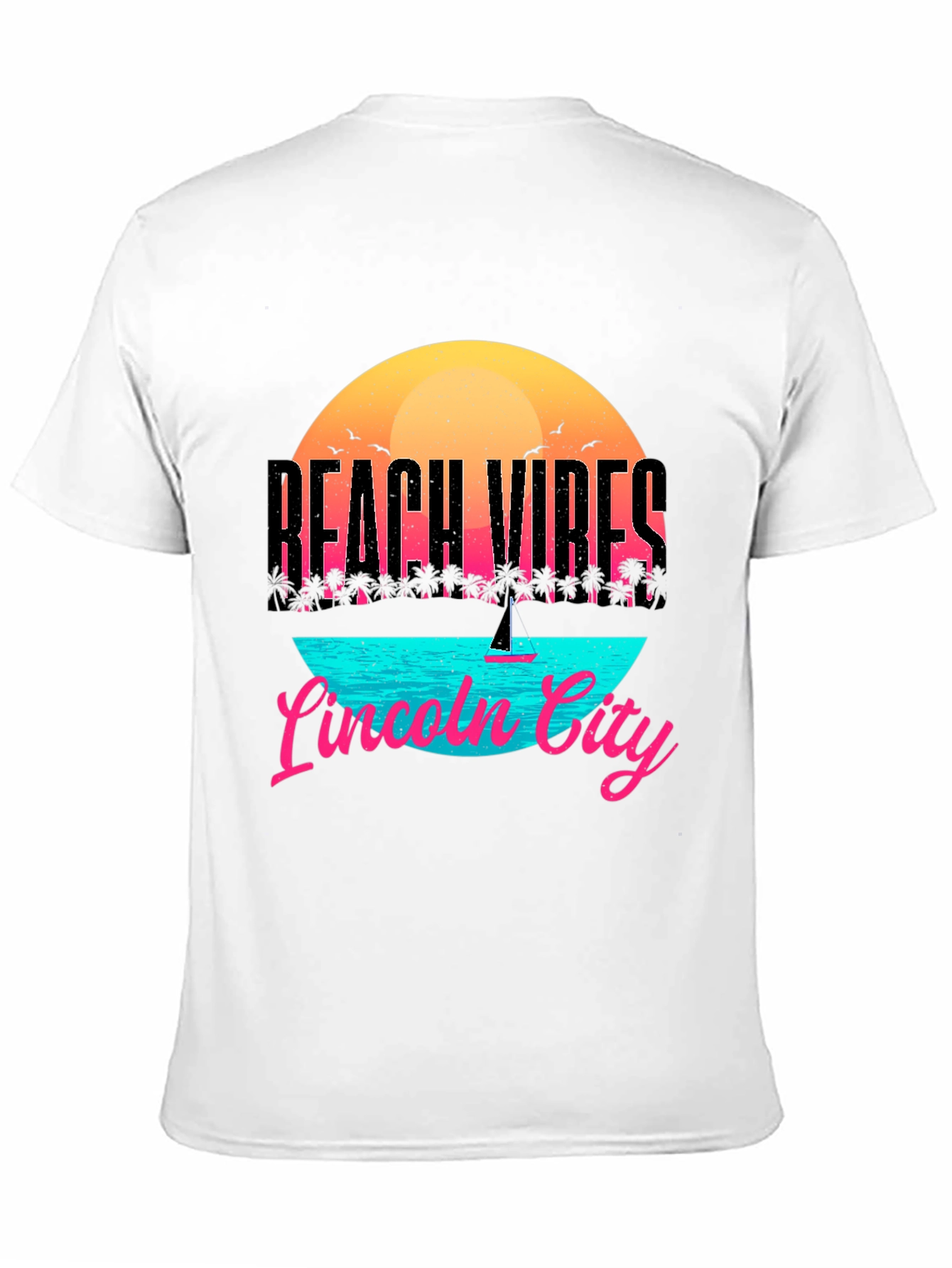 Beach Vibes Lincoln City T-Shirt - Black