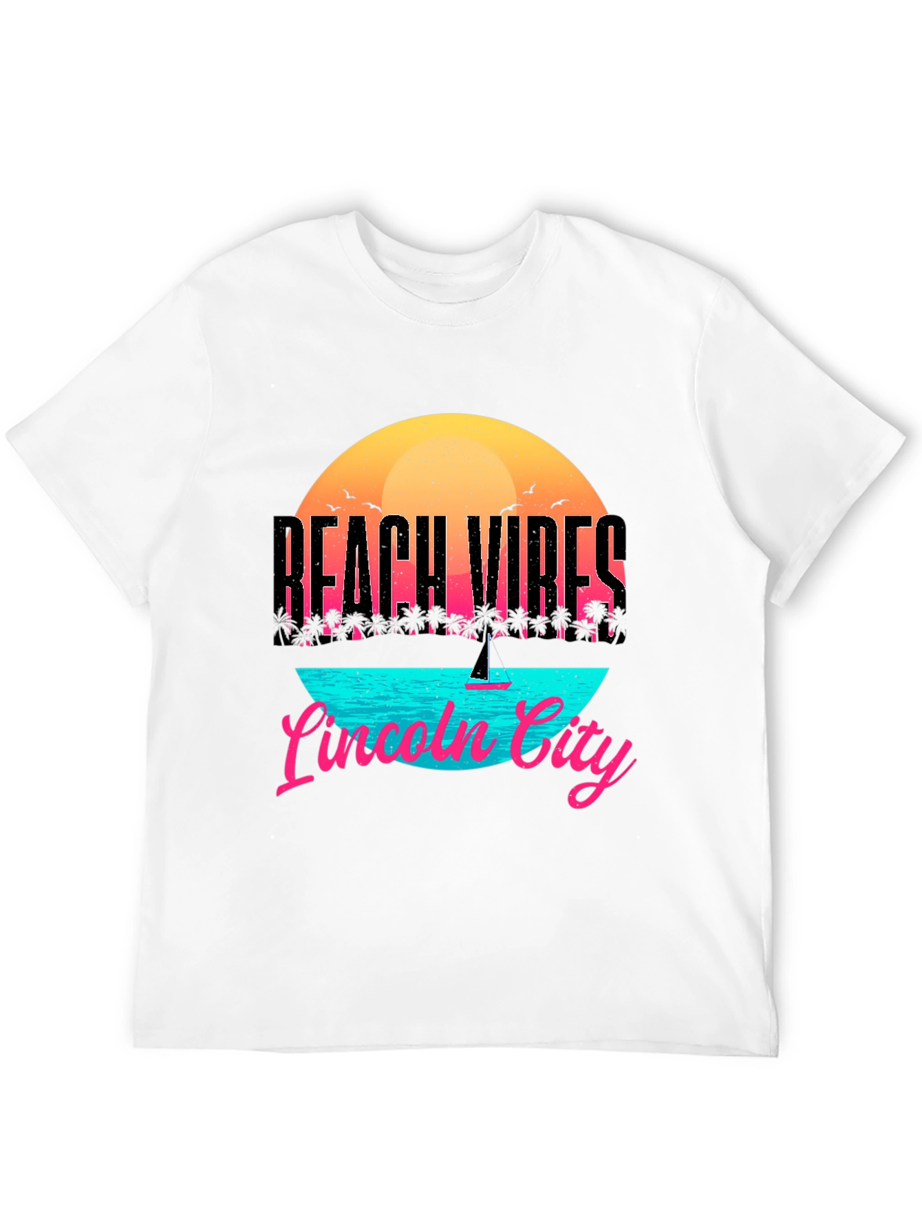 Beach Vibes Lincoln City T-Shirt - Black