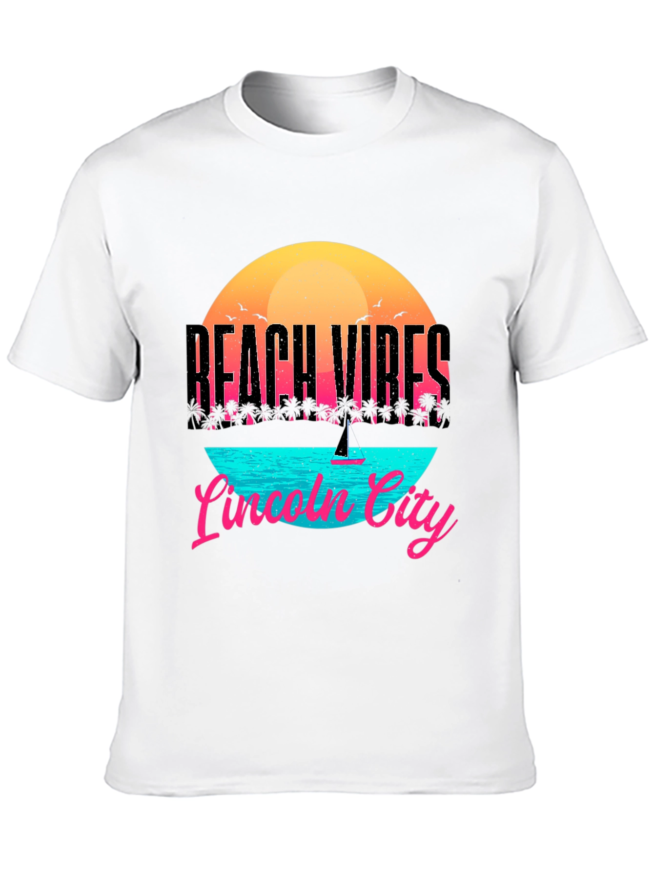 Beach Vibes Lincoln City T-Shirt - Black