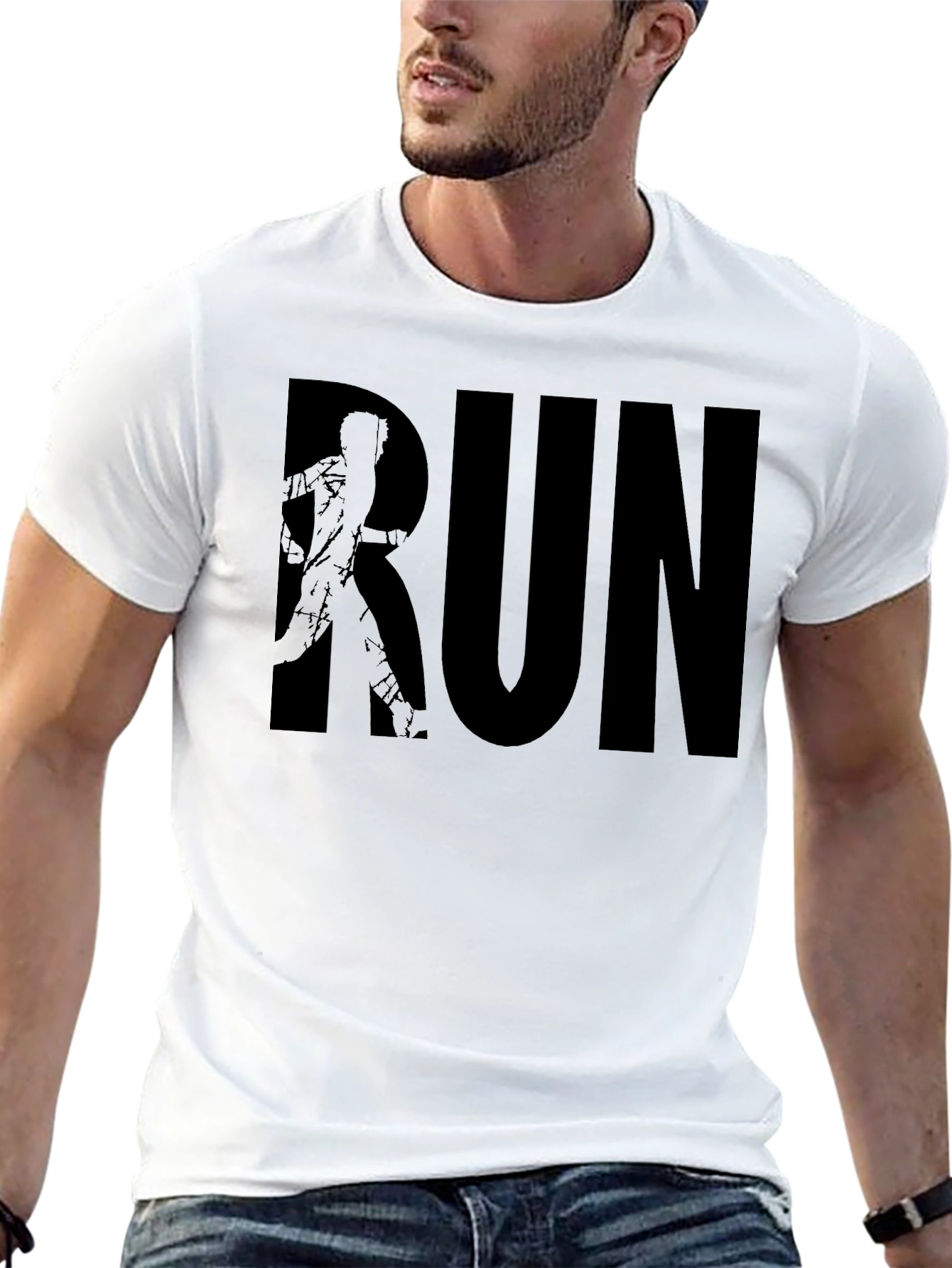 Run Graphic Tee - Black Casual Shirt