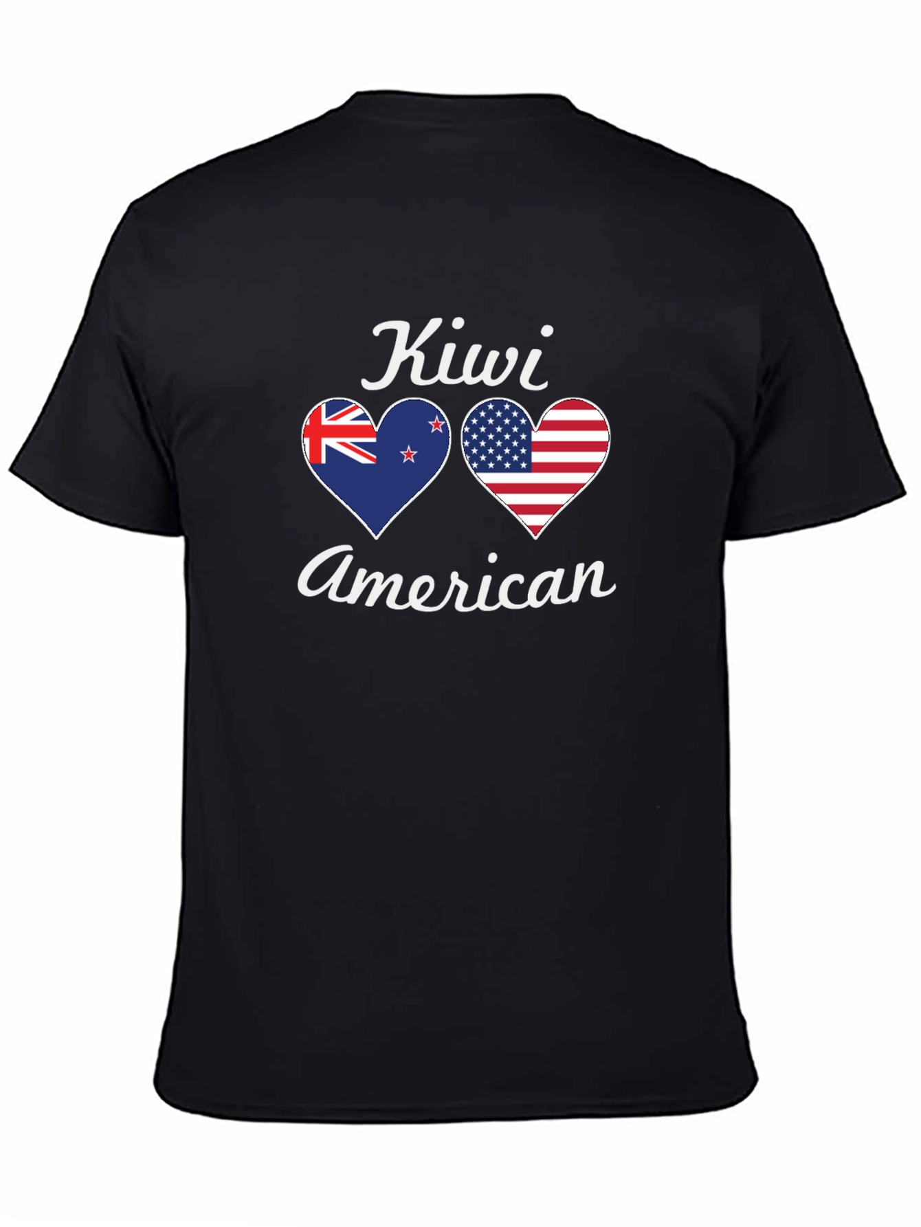 Kiwi American Flag Heart T-Shirt - Patriotic Pride