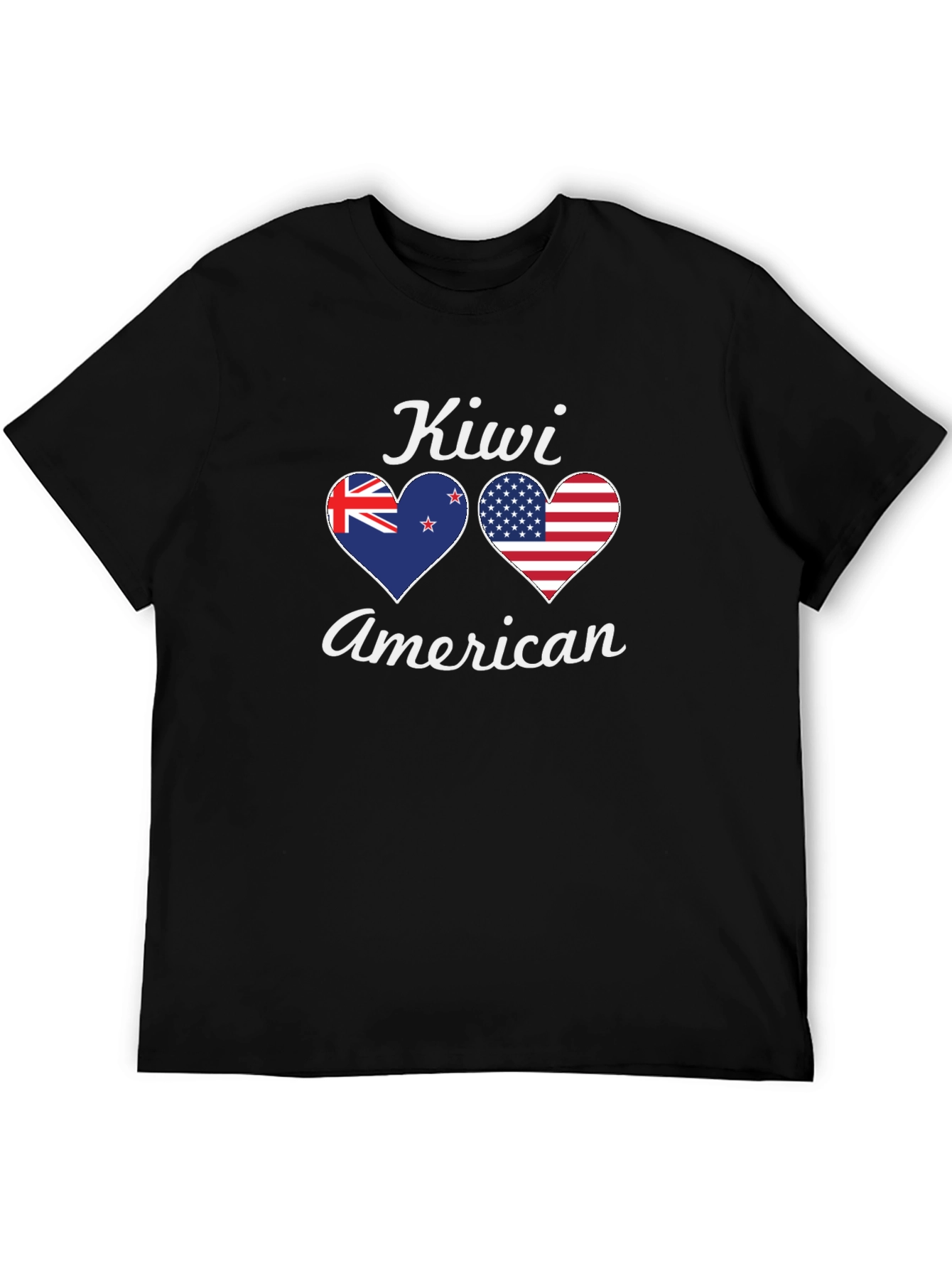 Kiwi American Flag Heart T-Shirt - Patriotic Pride