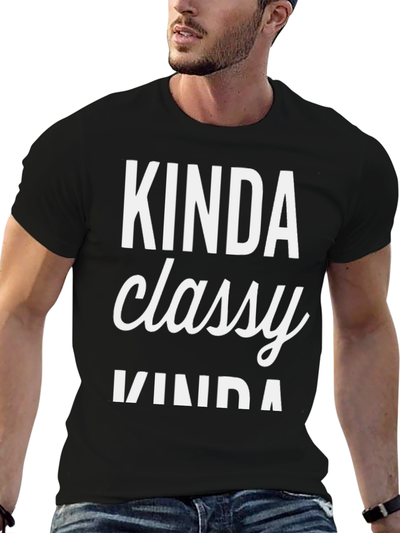Kinda Classy Kinda Hood Black Graphic T-Shirt