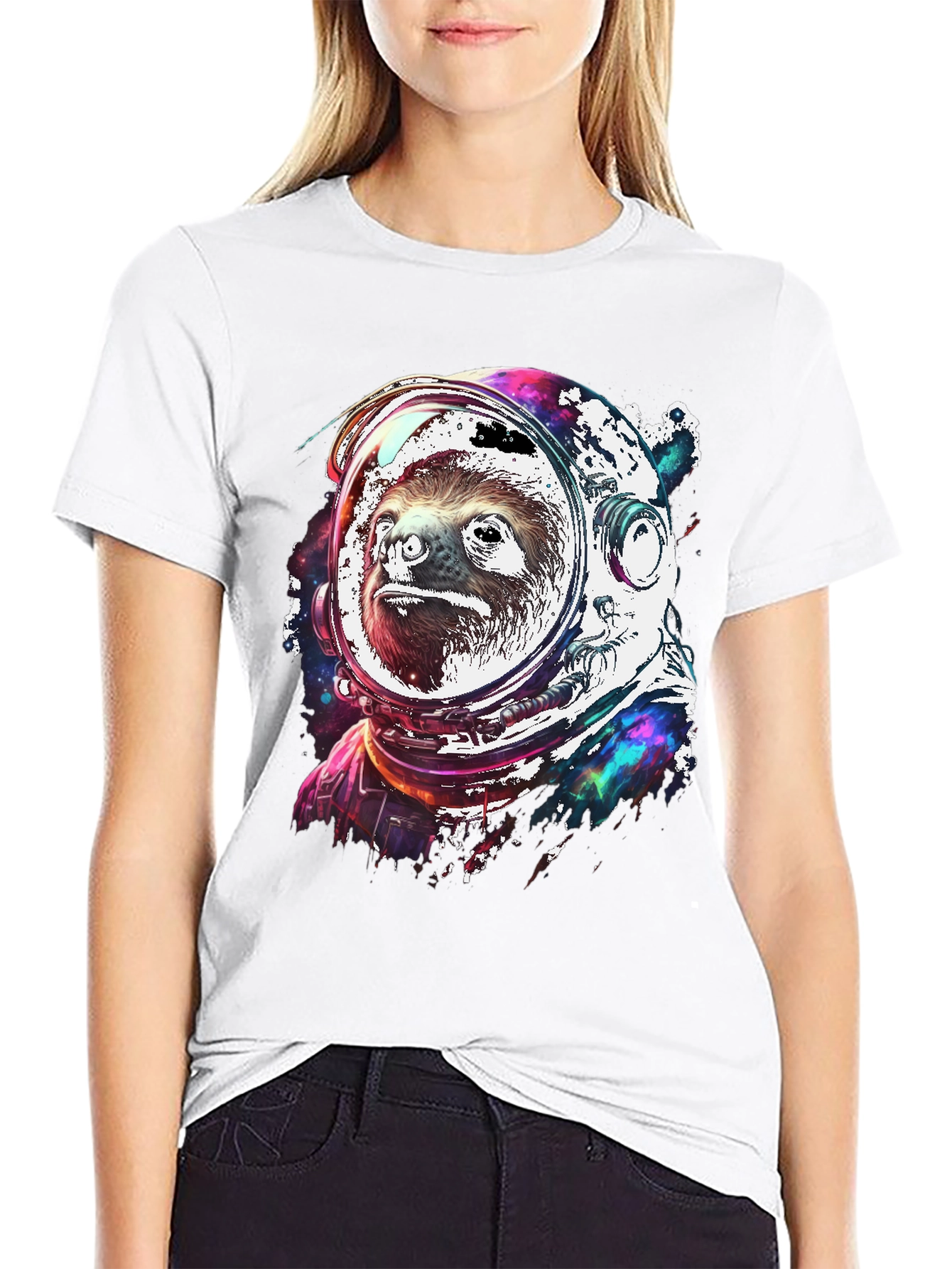 Sloth Astronaut Graphic T-Shirt - Space Animal Tee