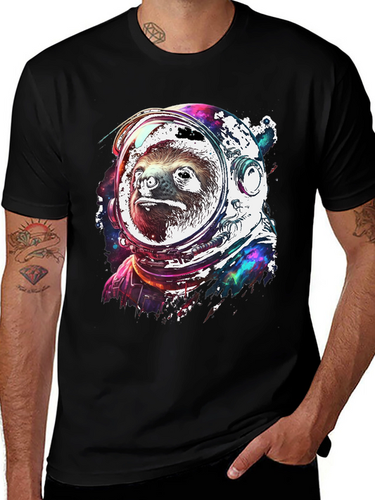 Sloth Astronaut Graphic T-Shirt - Space Animal Tee
