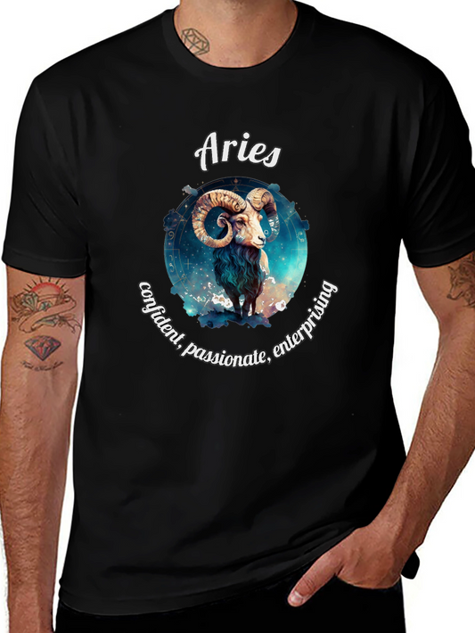 Aries Zodiac T-Shirt - Confident Passionate Enterprising