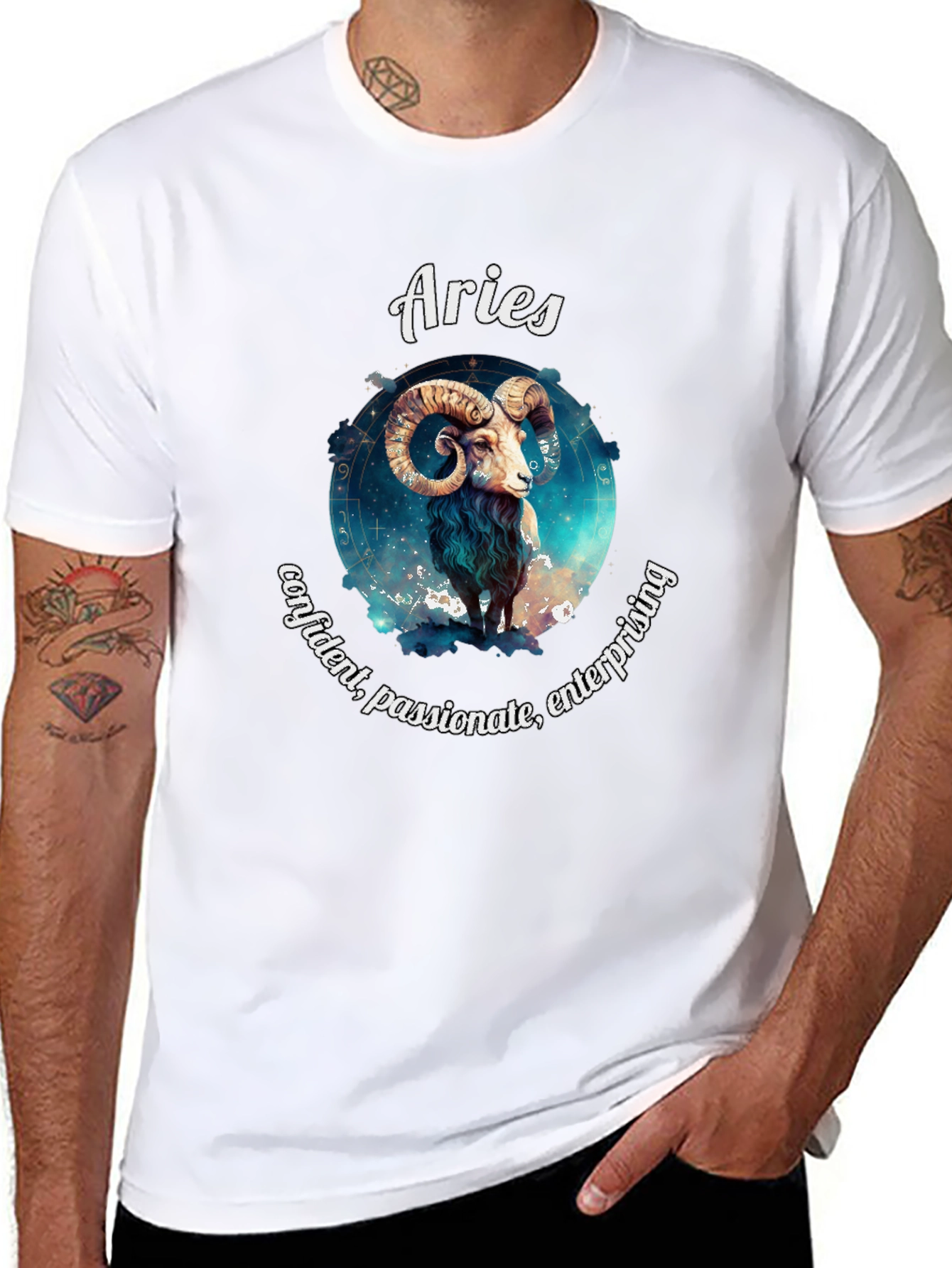 Aries Zodiac T-Shirt - Confident Passionate Enterprising