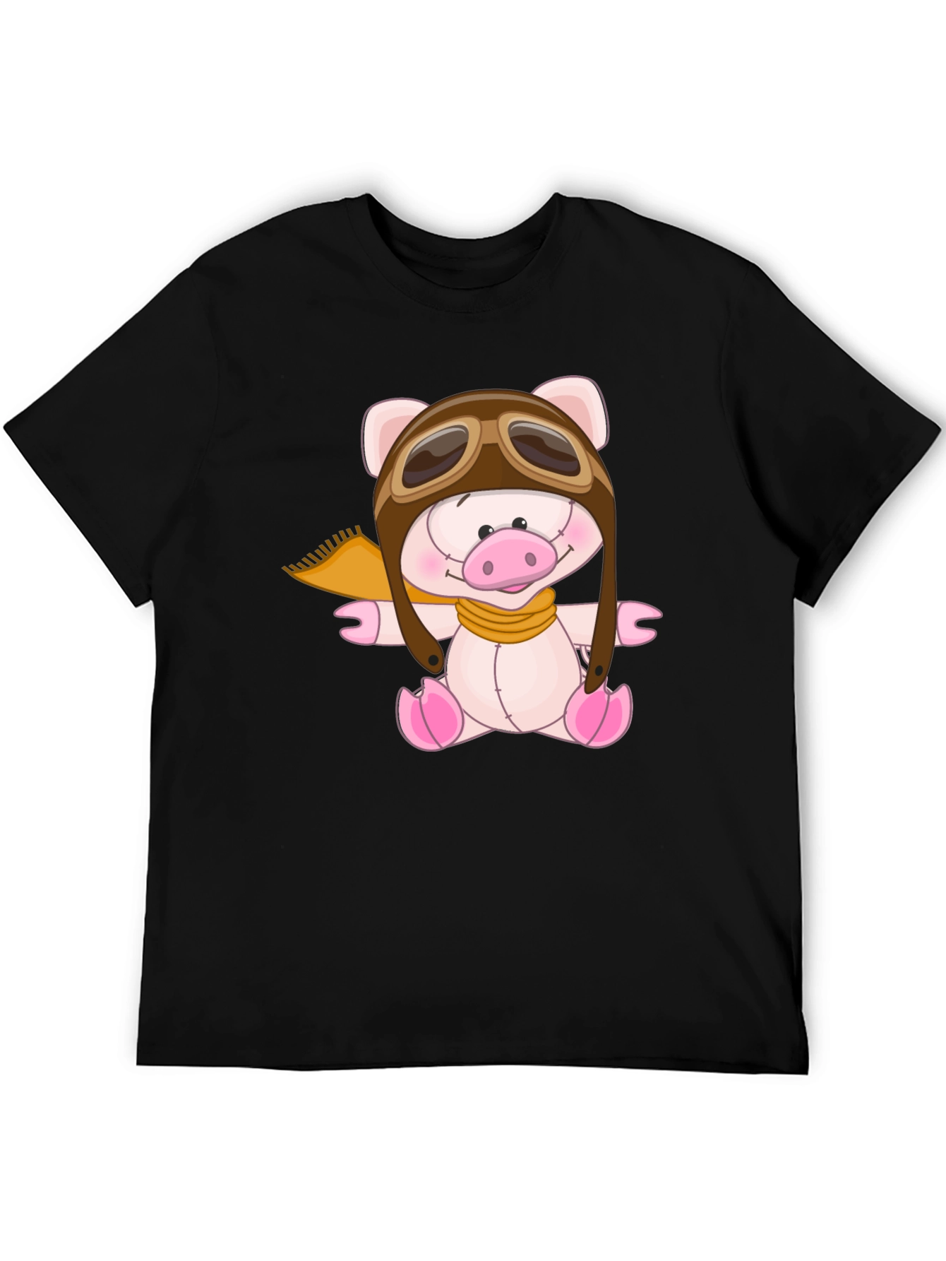 Pilot Pig Black T-Shirt