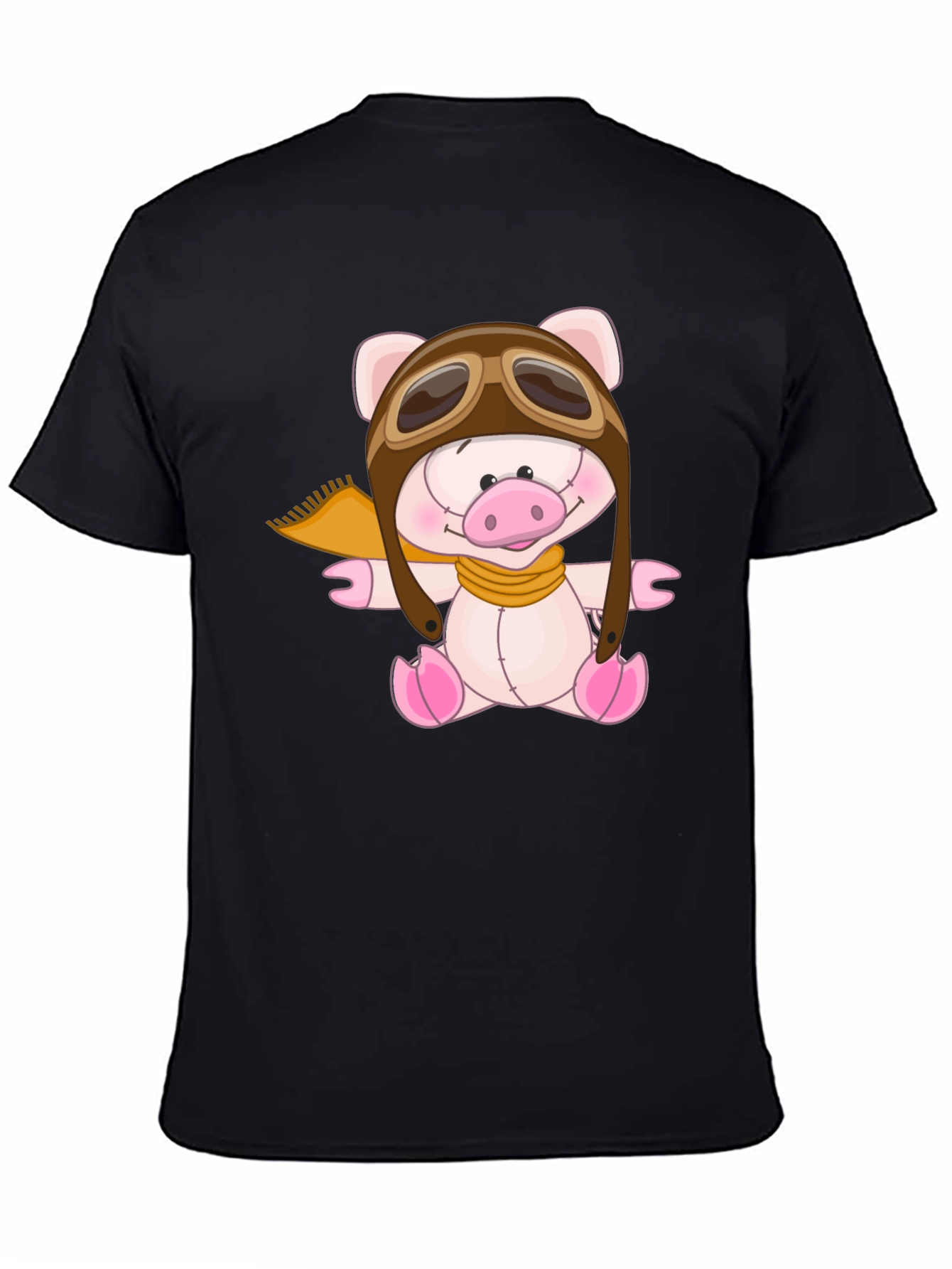 Pilot Pig Black T-Shirt