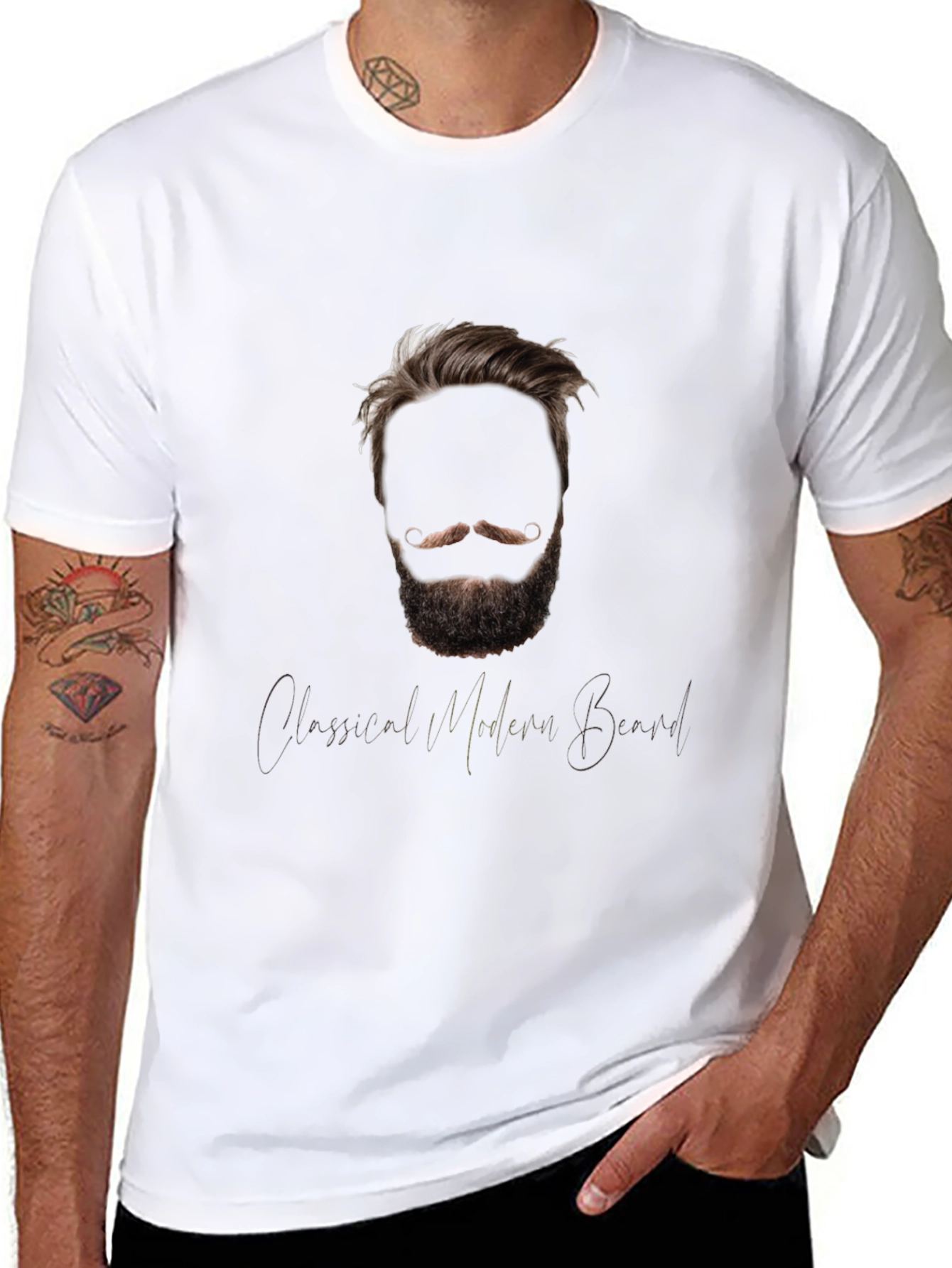 Modern Beard Graphic Tee - Classic Style