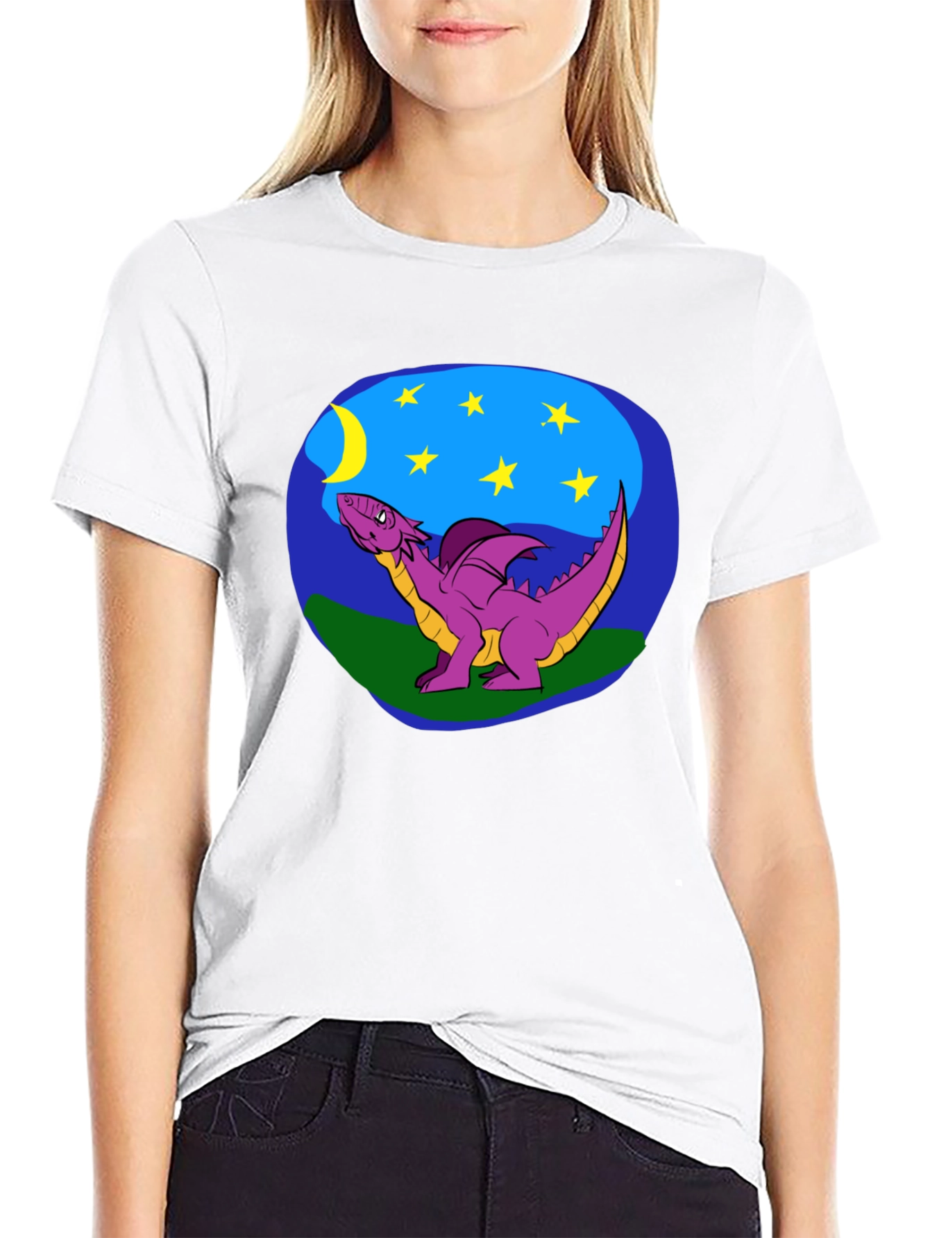 Dragon Moon Graphic Tee - Black