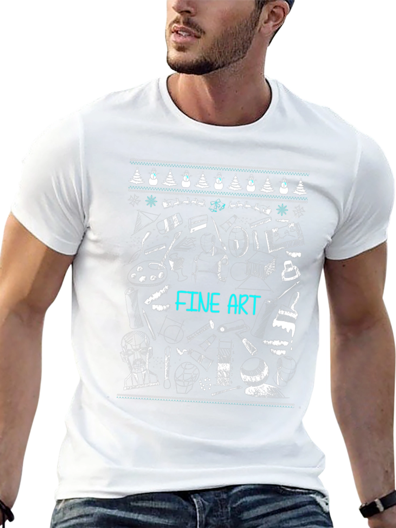 Fine Art Christmas Sweater Pattern T-Shirt