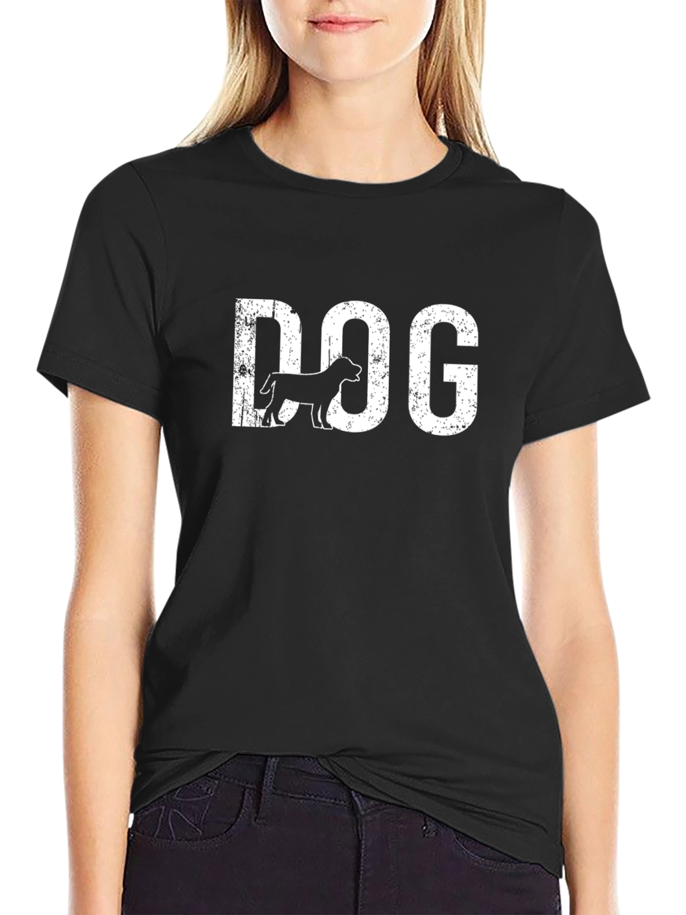 Dog Graphic Print Crew Neck T-Shirt