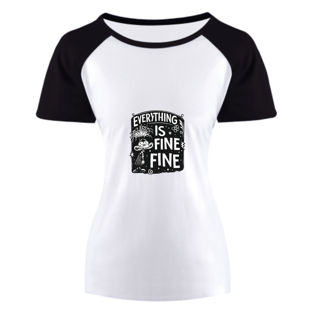 Everything Is Fine Funny Graphic Tee, Retro Cartoon Aesthetic Shirt, Chaos Mood Humor T-Shirt, Vintage Comic Style Casual Top, Sarcastic Everyday Streetwear Tee(z754)