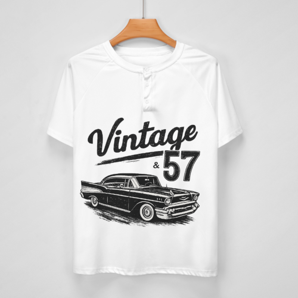 Vintage 57 Classic Car Graphic Tee, Retro American Muscle Shirt, Old School Auto Lover T-Shirt, Distressed Classic Car Streetwear Top(z741)