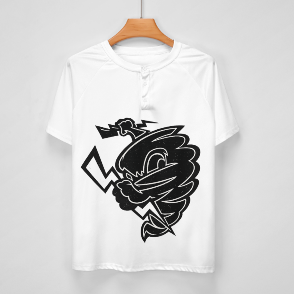 Storm Tornado Graphic Tee, Lightning Streetwear Shirt, Abstract Thunder Symbol T-Shirt, Bold Monochrome Urban Fashion Top(z742)