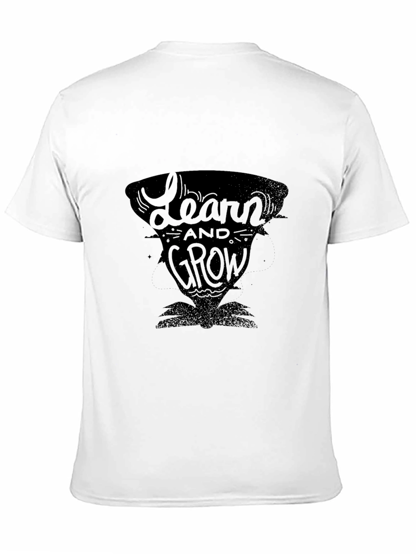 Learn and Grow Black Graphic Tee