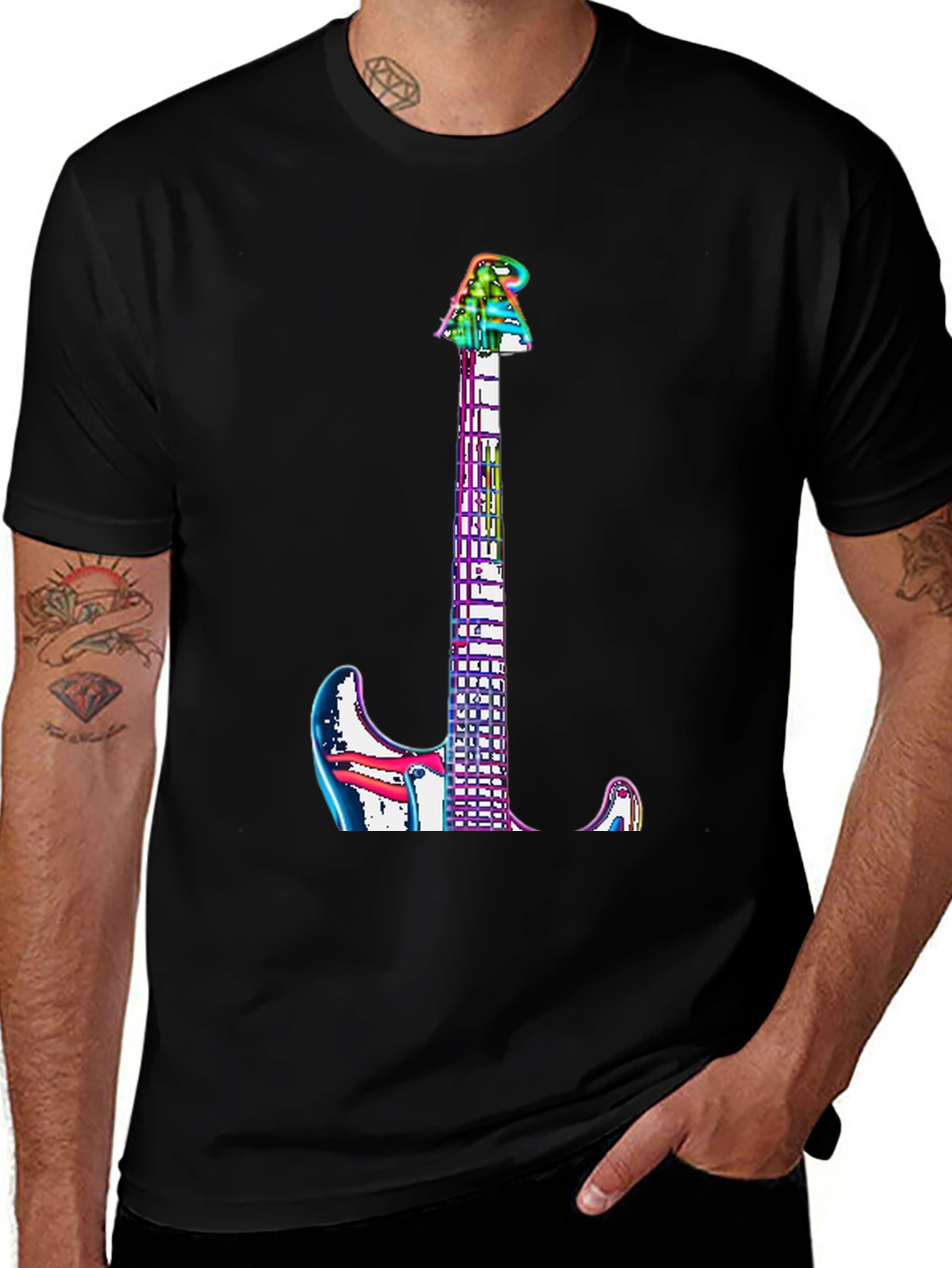 Rainbow Guitar Graphic Tee