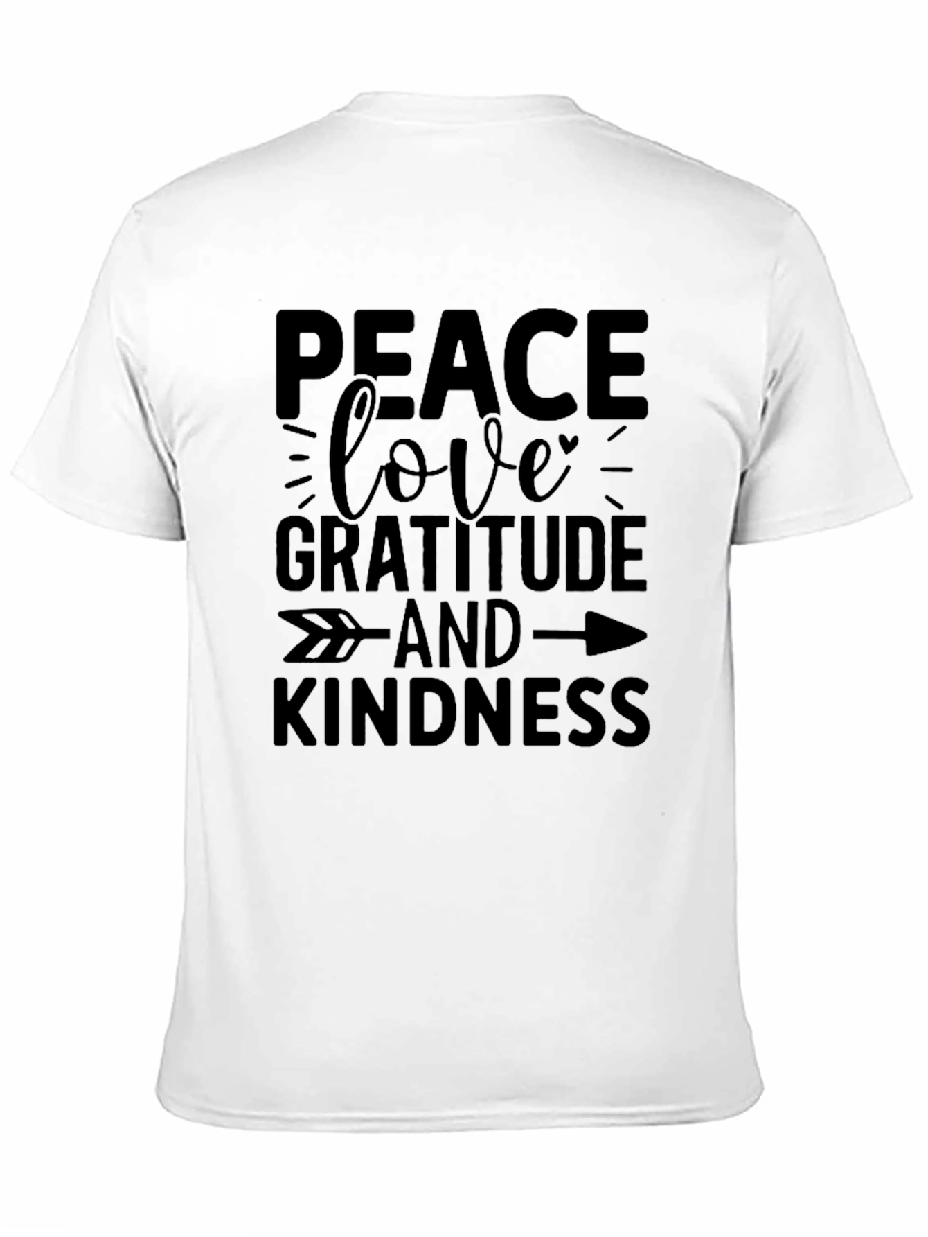 Peace Love Gratitude Kindness Black T-Shirt