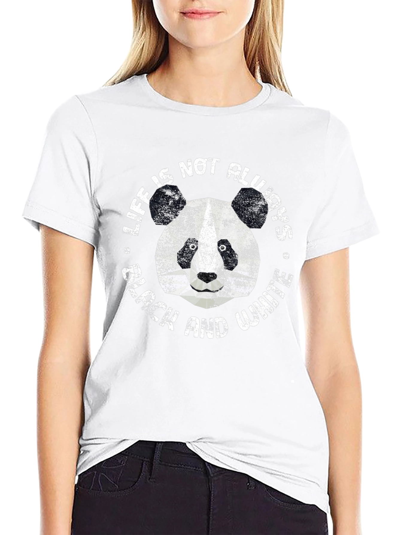 Panda Life T-Shirt - Black and White Design