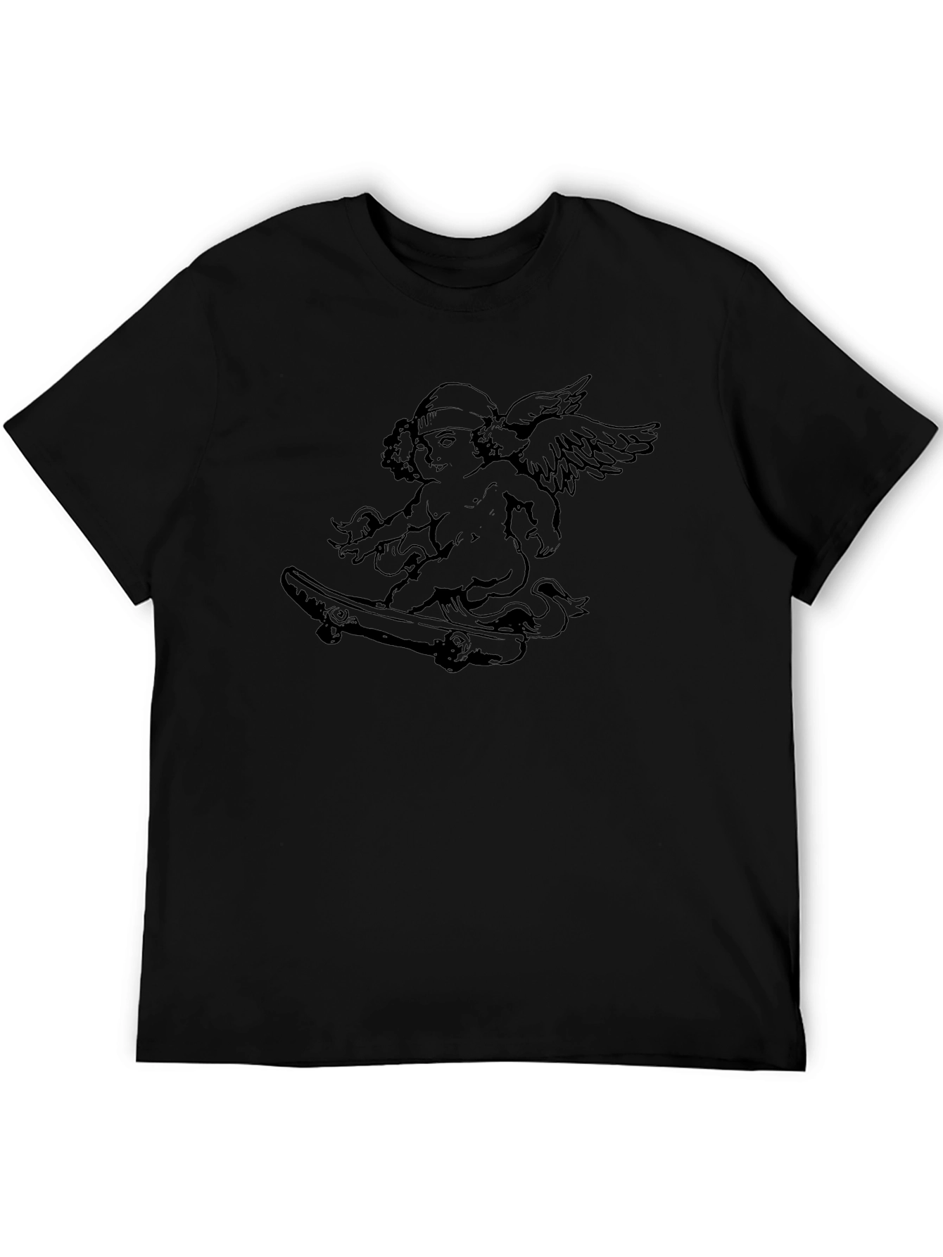 Black Angel Skateboarder Graphic Tee