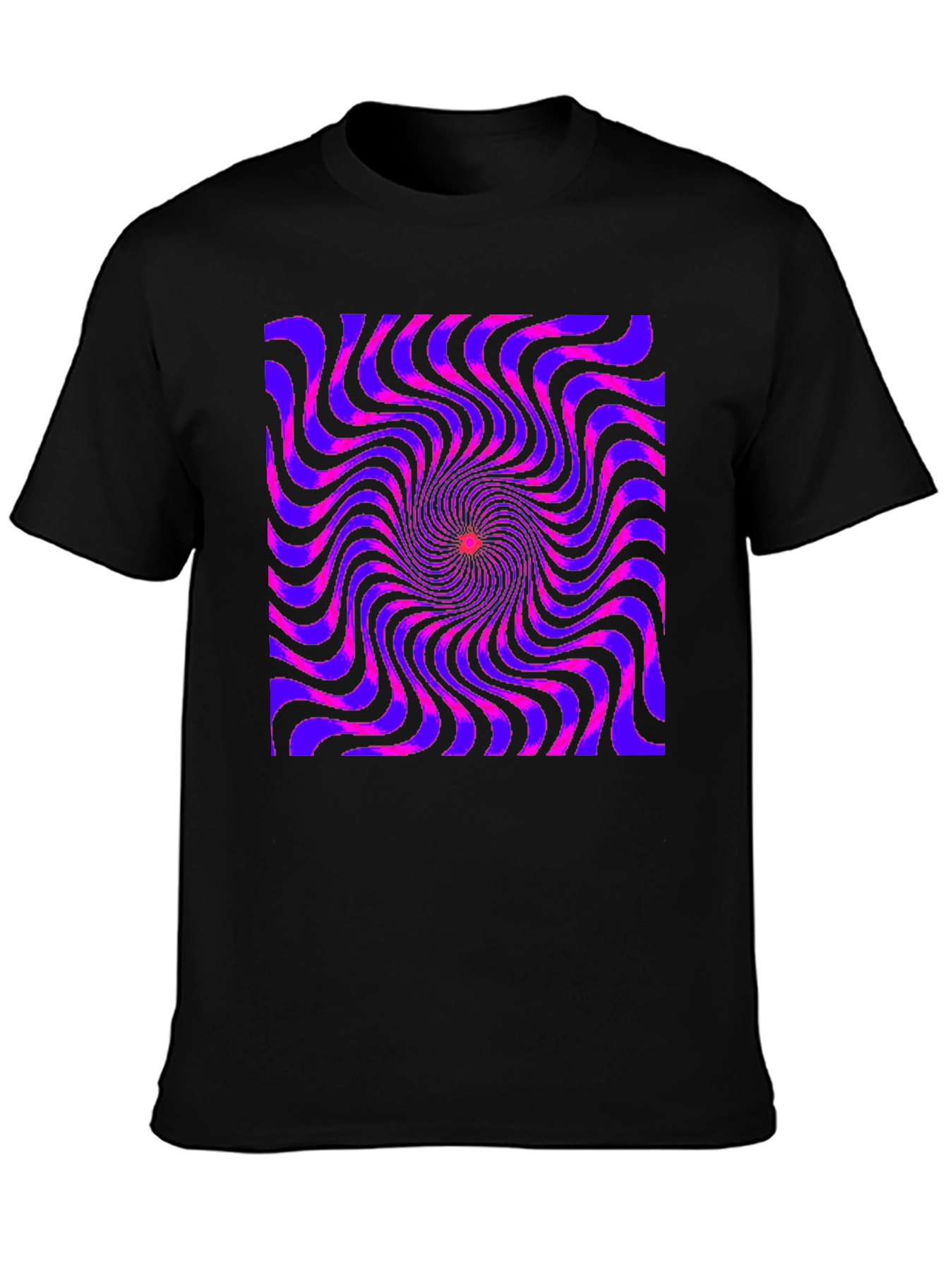 Optical Illusion Spiral Graphic Tee - Black