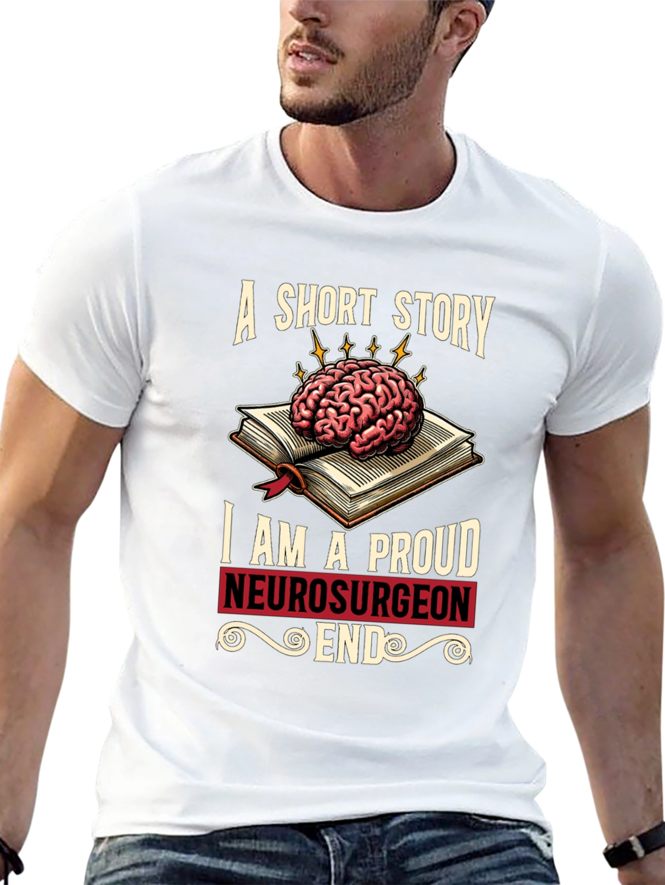 Proud Neurosurgeon Brain Book T-Shirt