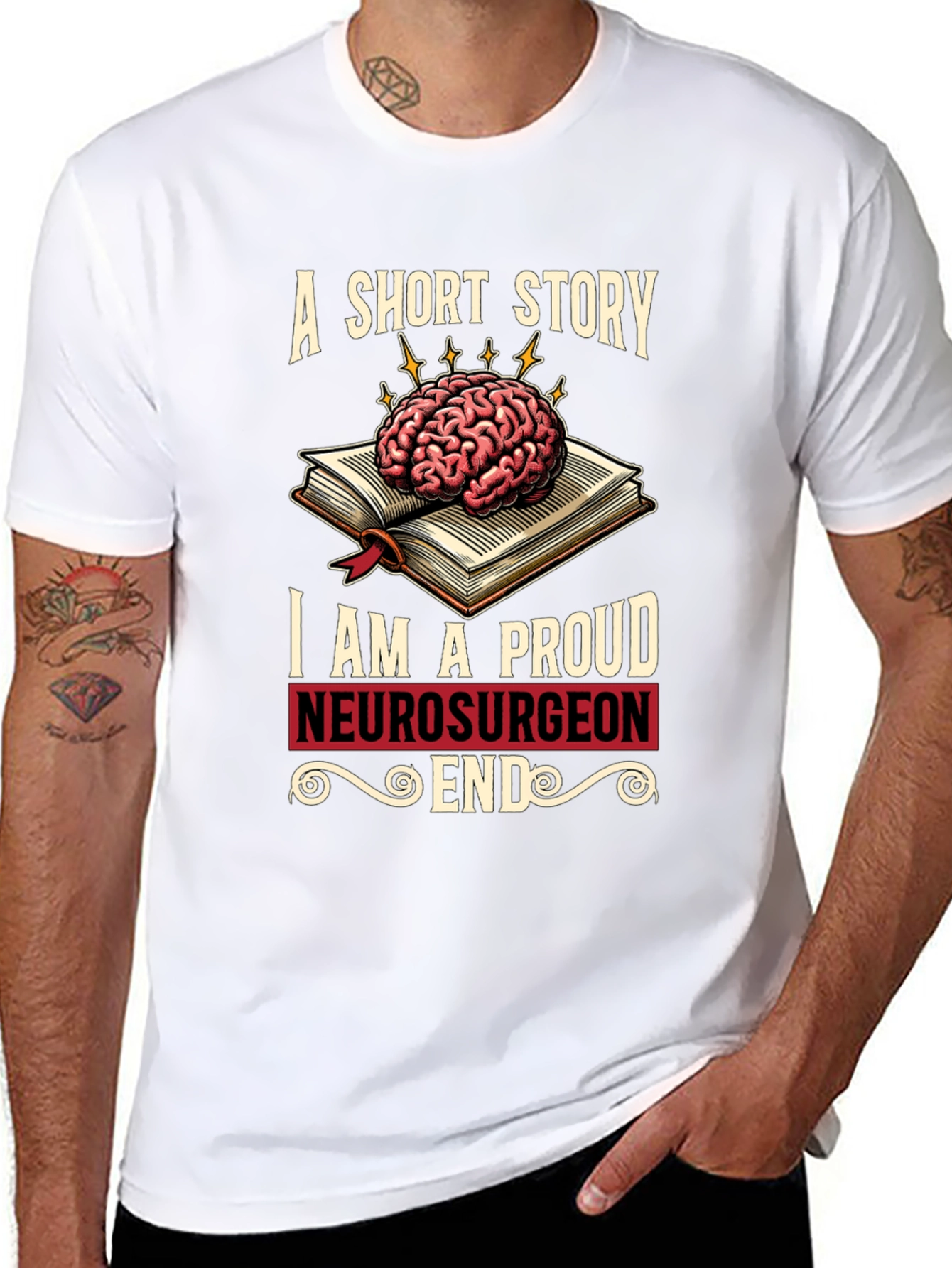 Proud Neurosurgeon Brain Book T-Shirt