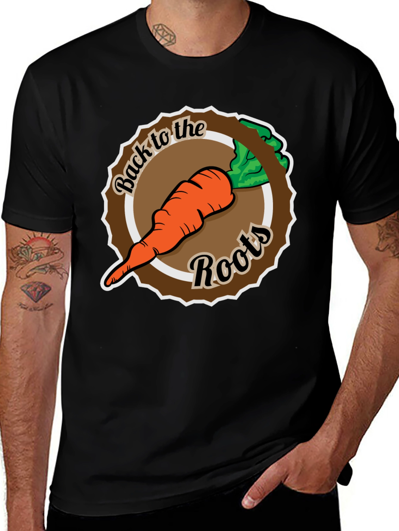 Back to the Roots Carrot Graphic Tee - Black