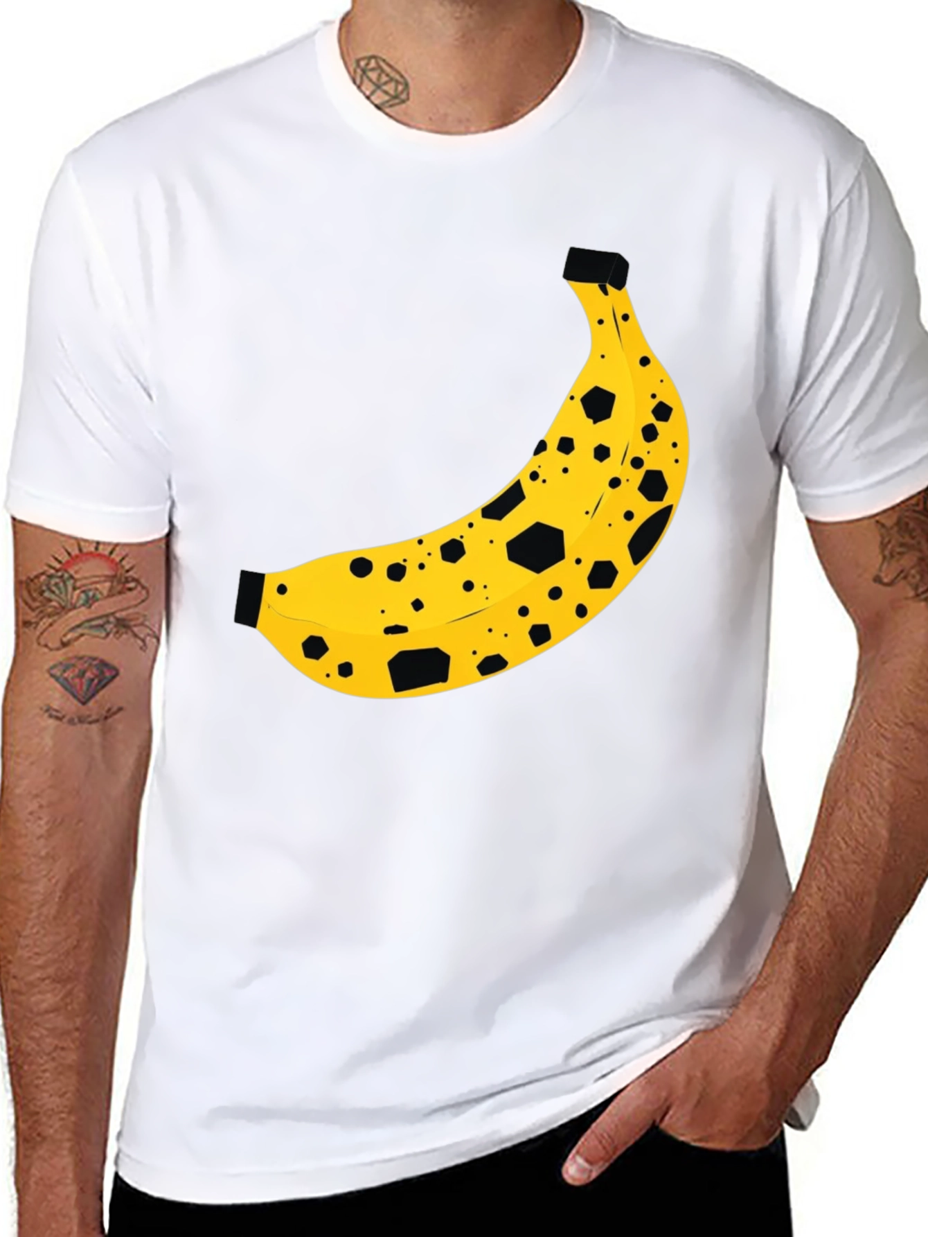 Banana Print Black T-Shirt