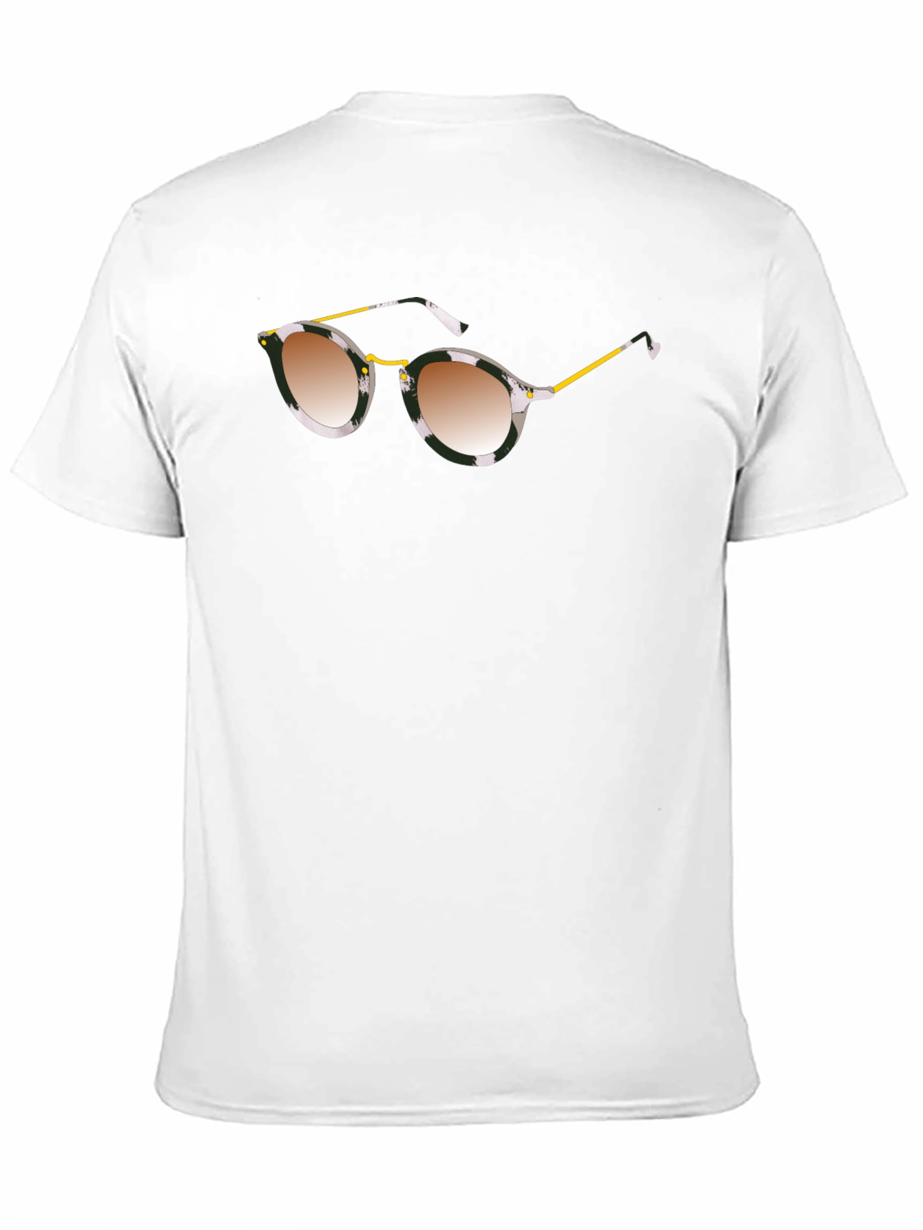 Stylish Black Graphic Tee with Sunglasses Print