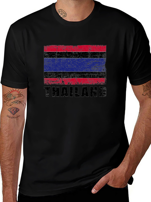 Thailand Flag Graphic T-Shirt - Distressed Design